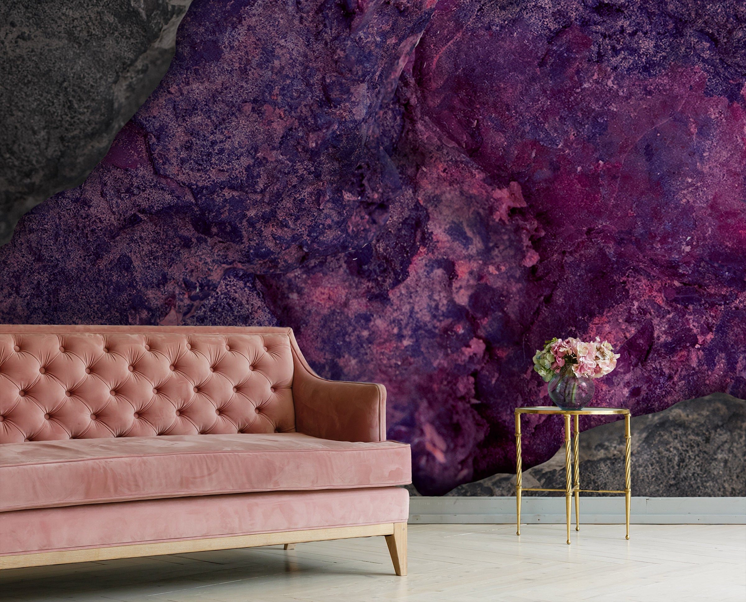 Image of Native Mineral in Electric Pink Made to Measure Mural