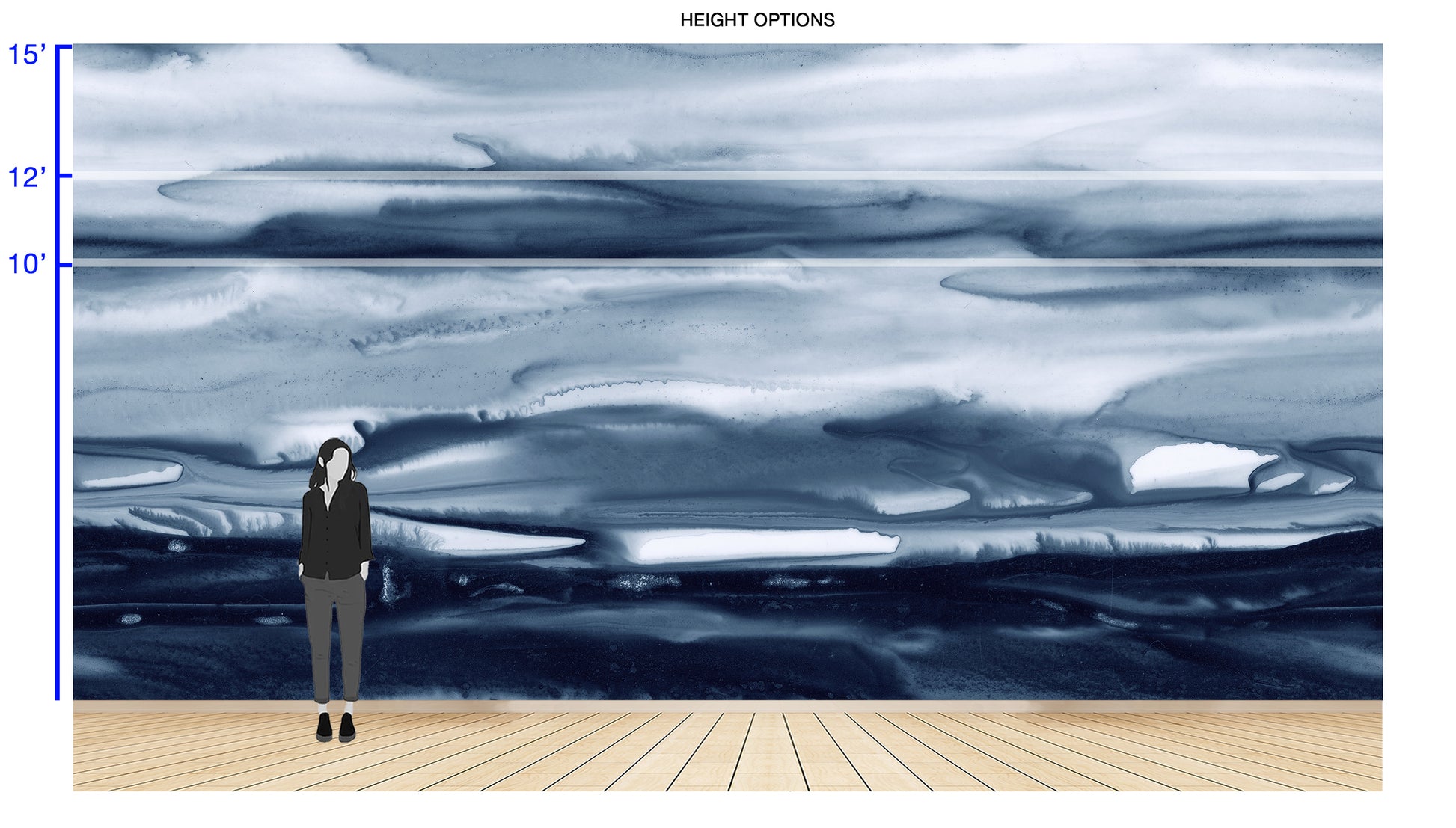 Navy Shades - Quick Ship Wallpaper Mural