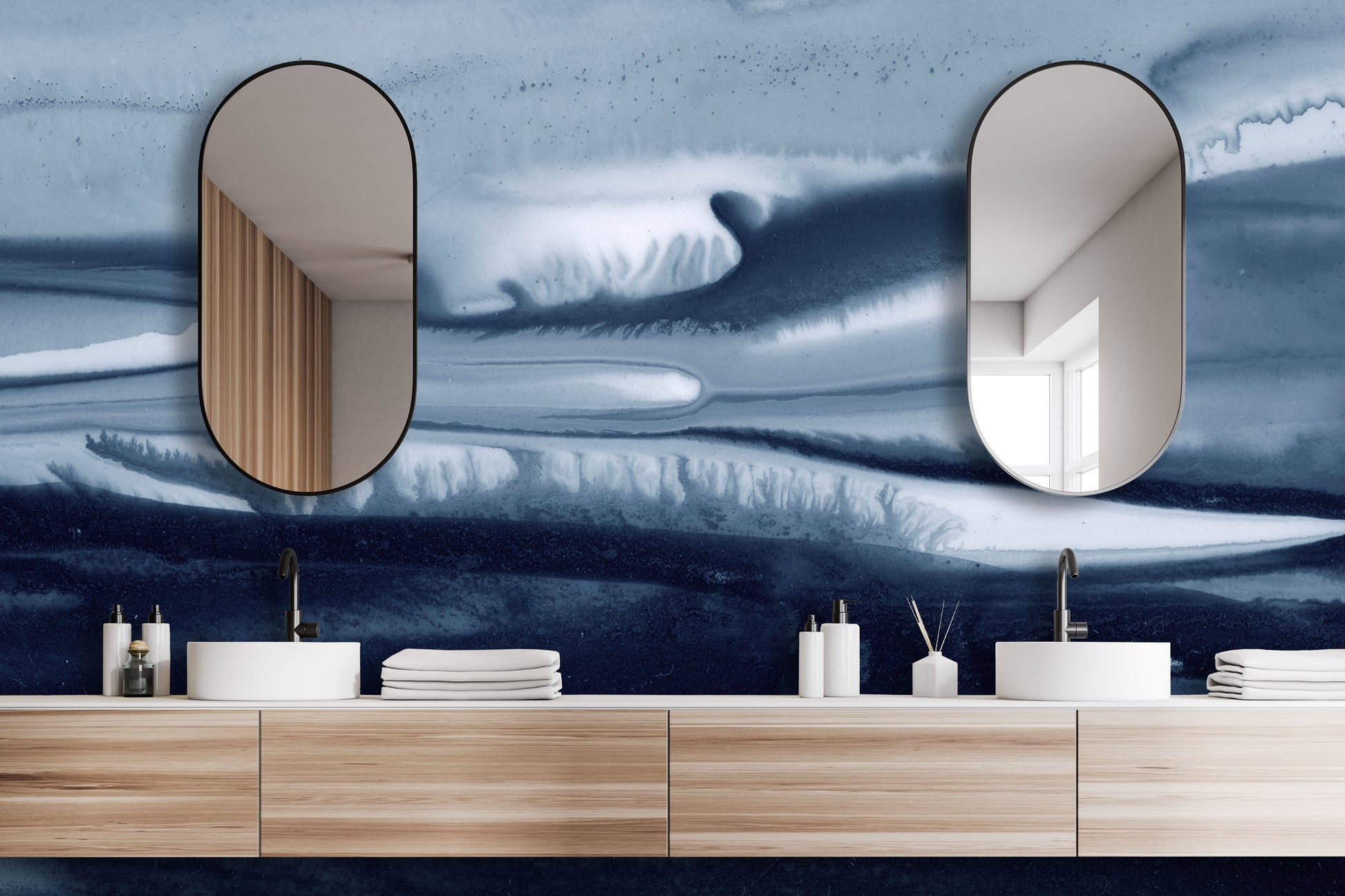 Navy Shades - Quick Ship Wallpaper Mural