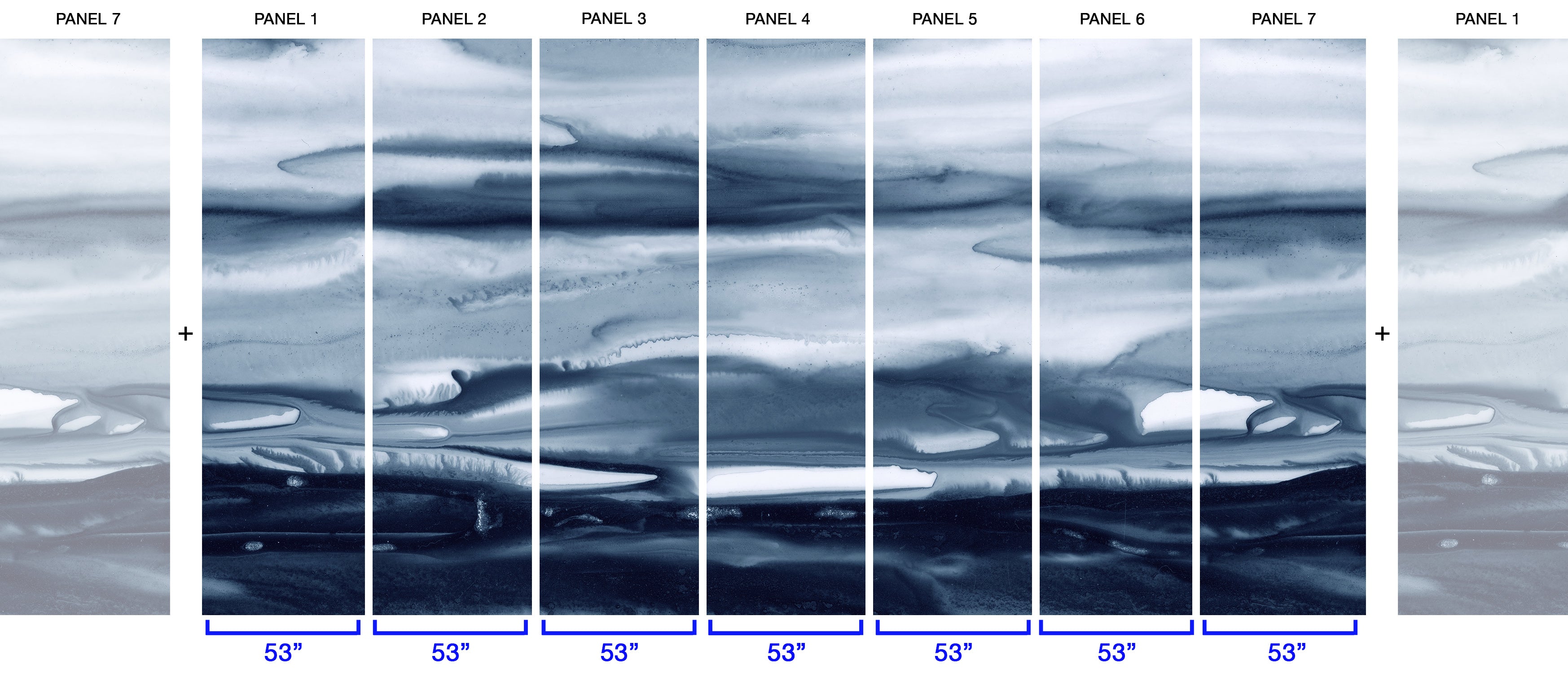 Image of Navy Shades - Quick Ship Wallpaper Mural