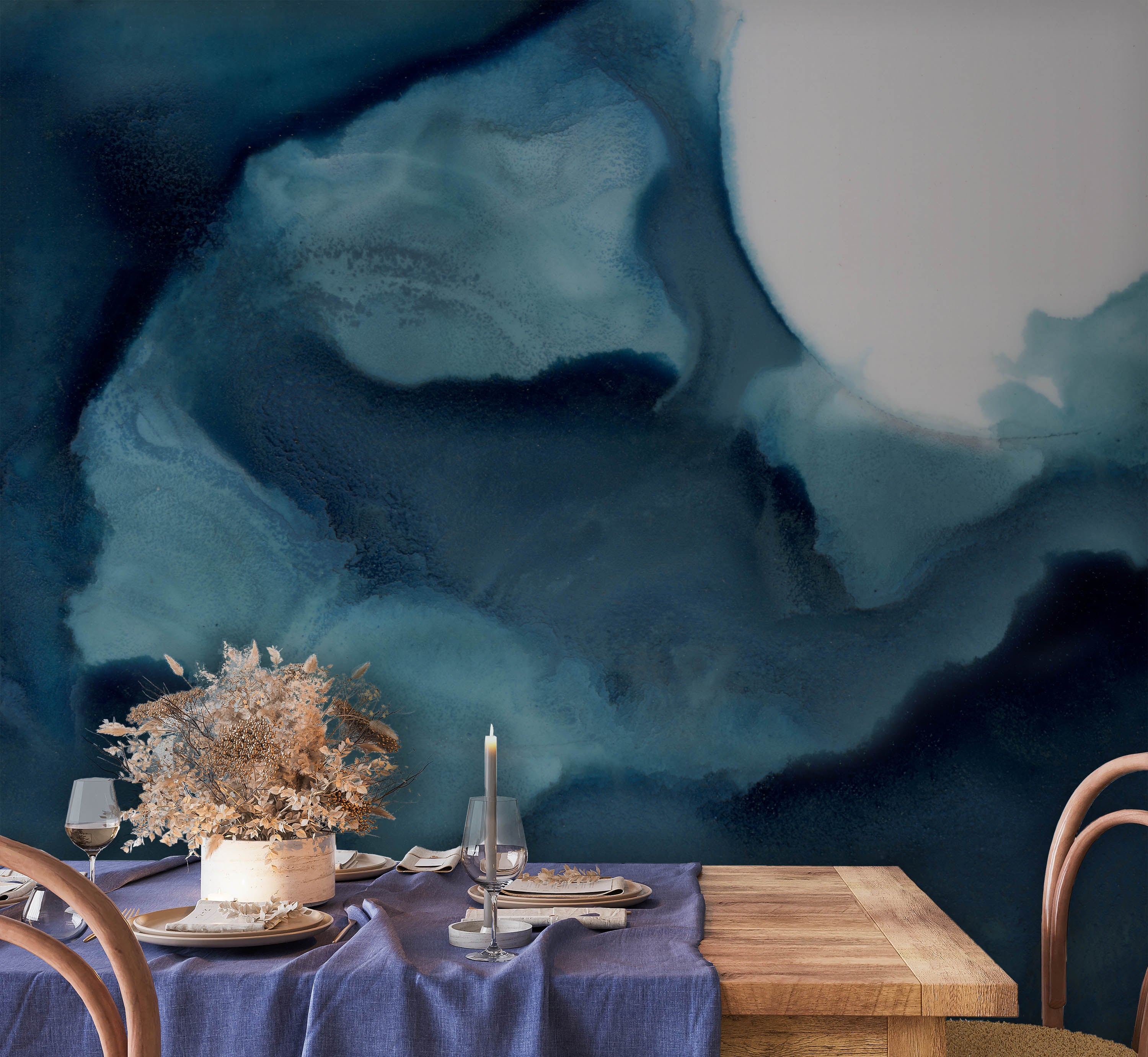 Image of Navy Slumber Made to Measure Mural