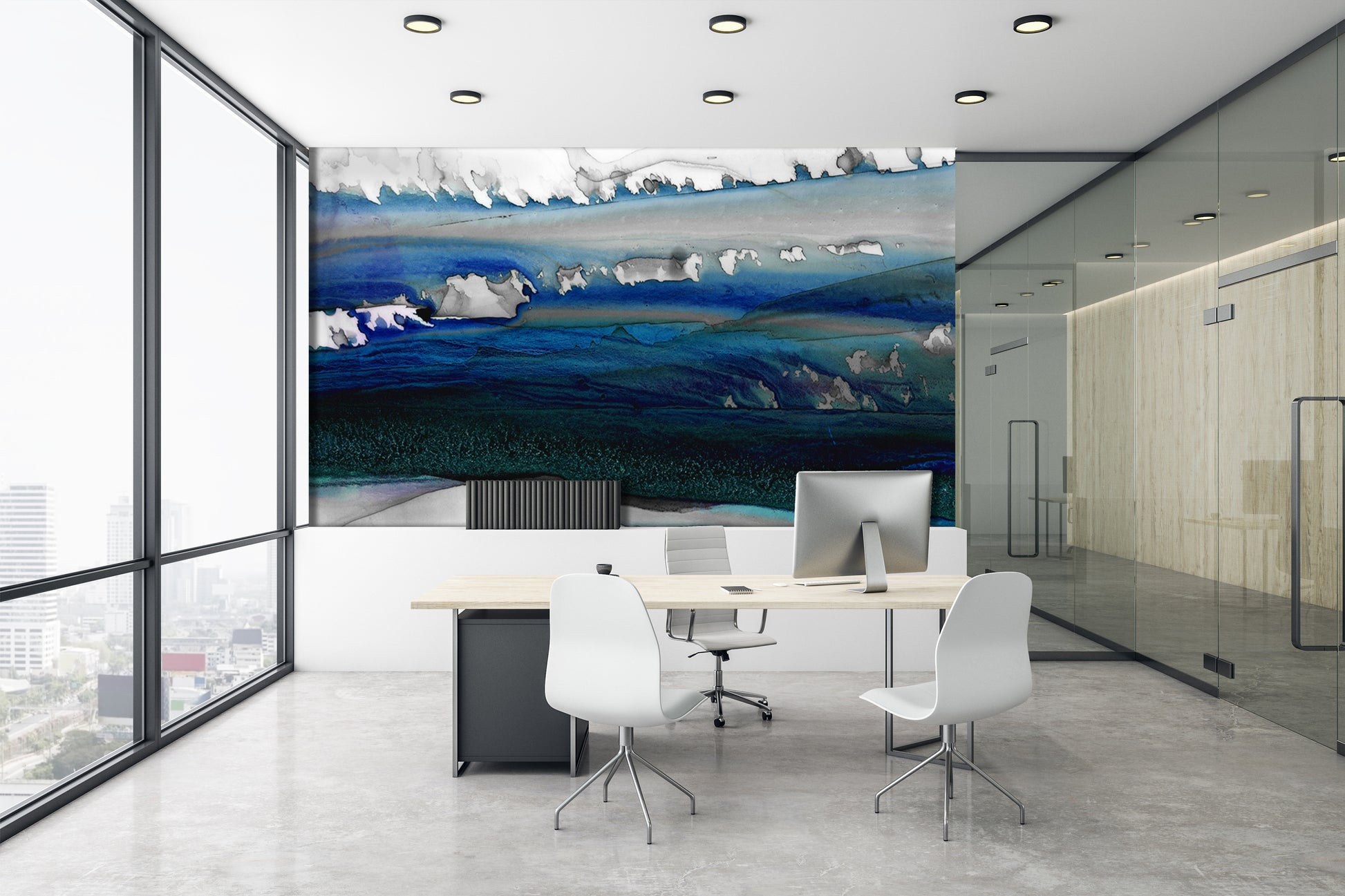 Navy & Black Drips Made to Measure Mural