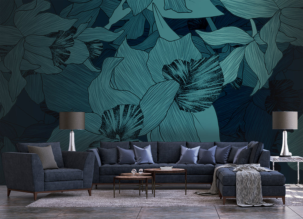 Night Blossom in Monsoon Made to Measure Mural