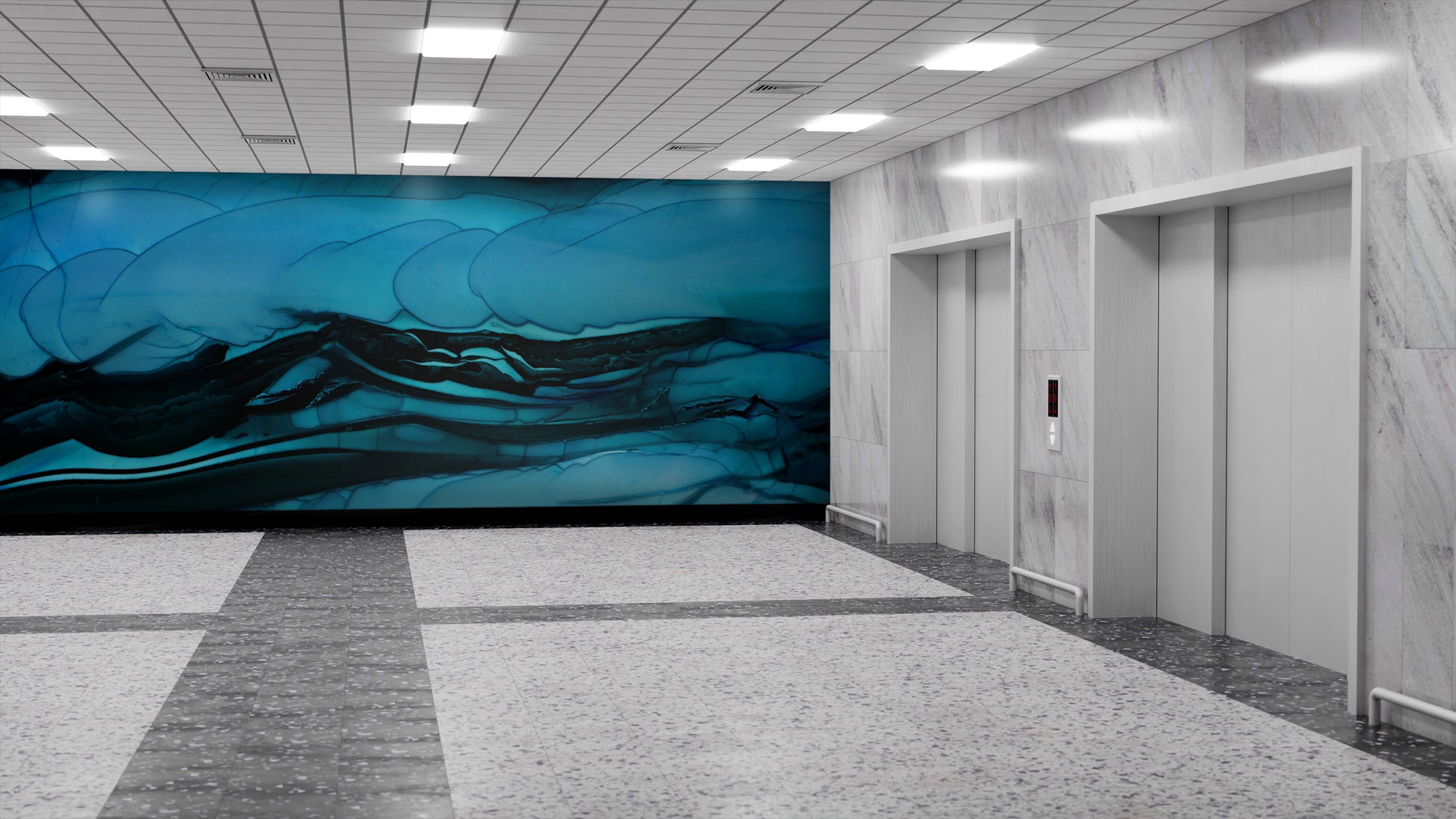 Orbed Jasper in Ultramarine Made to Measure Mural