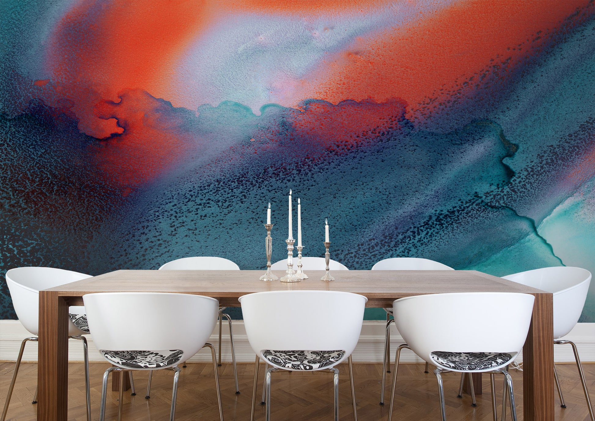 Persimmon & Aqua Made To Measure Mural