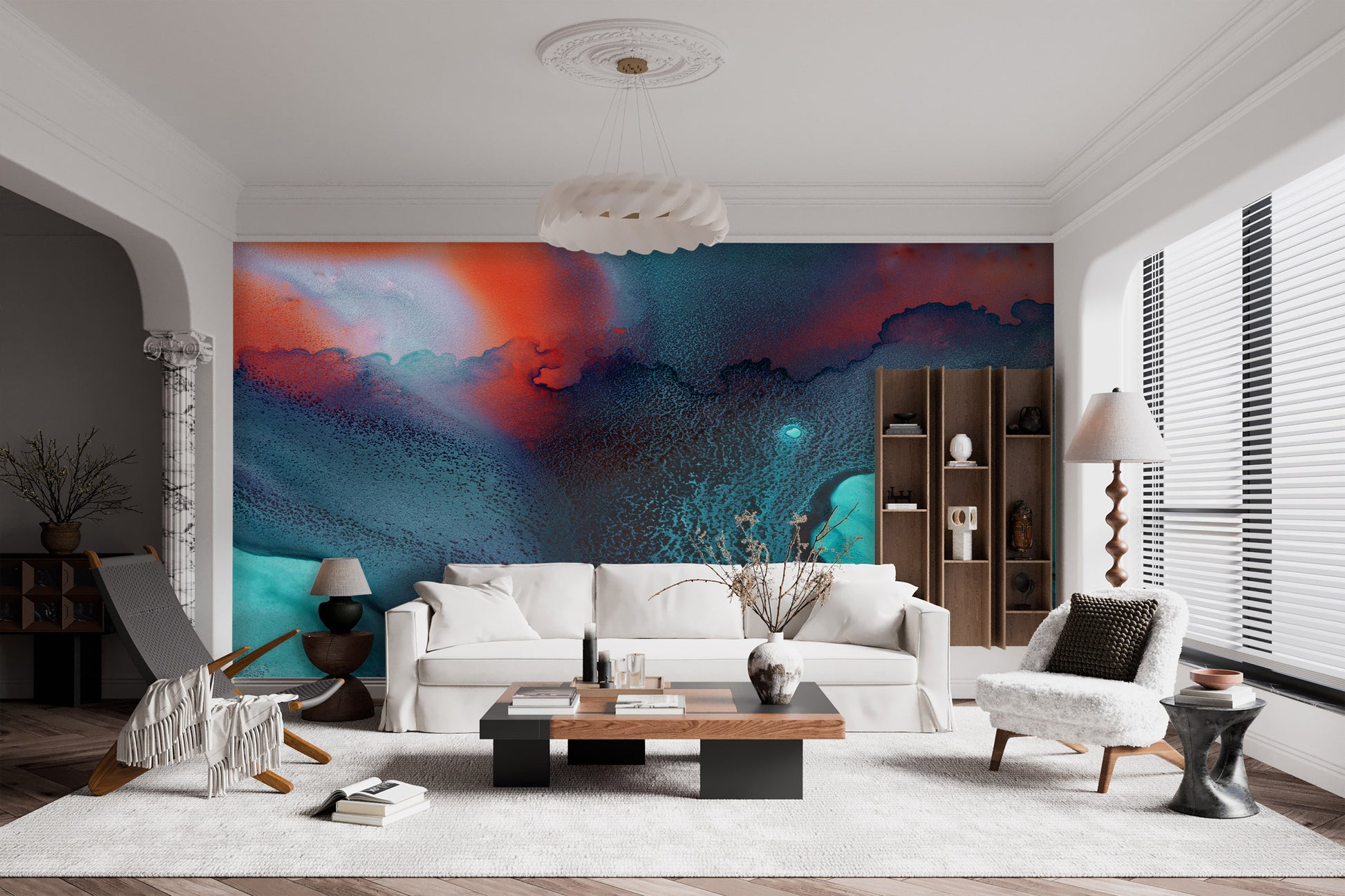 Persimmon & Aqua Made To Measure Mural