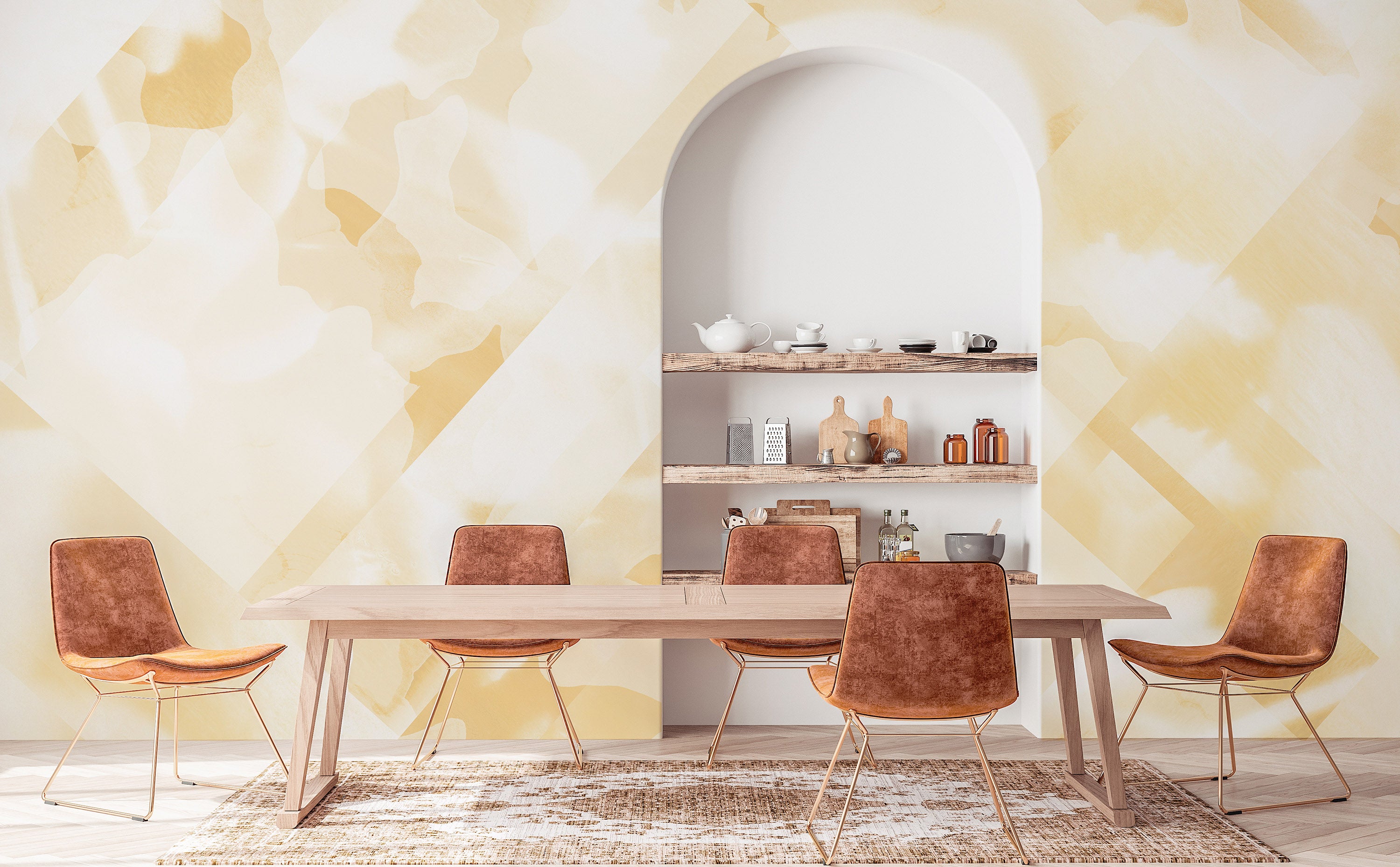 Image of Petal Askew in Marigold - Quick Ship Mural