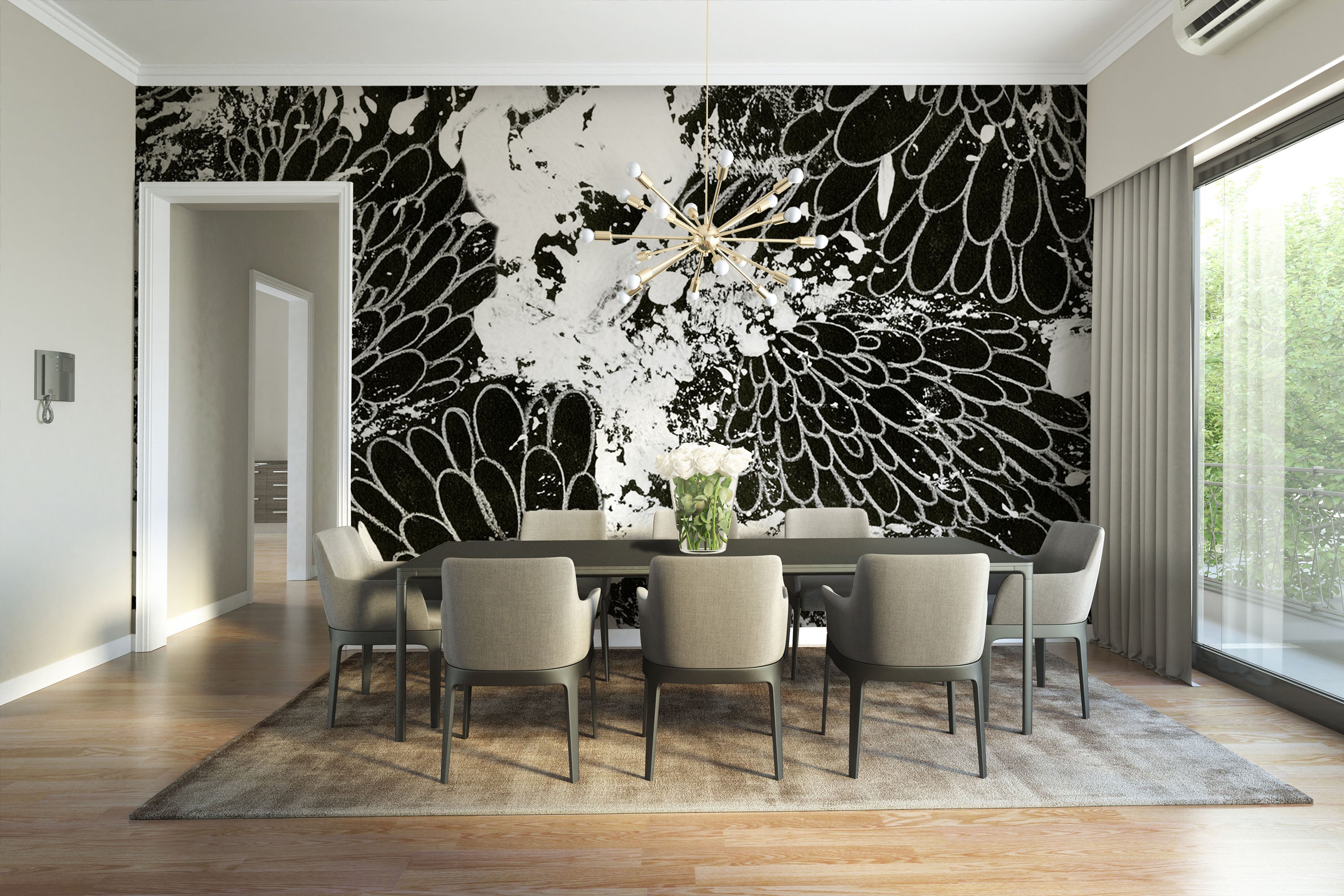 Image of Phyllary in Black + White Made to Measure Mural