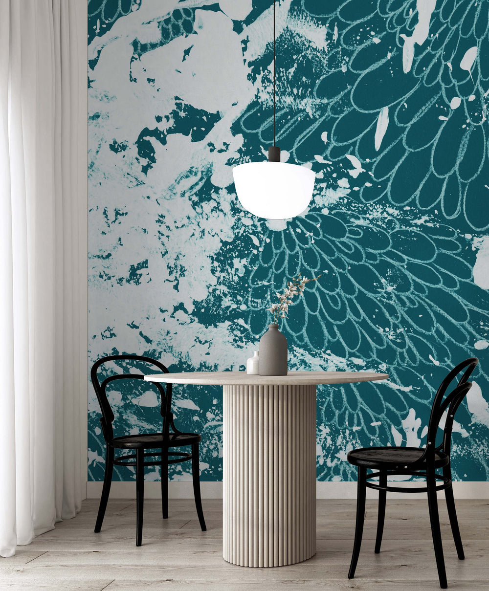 Phyllary in Dark Teal Made to Measure Mural