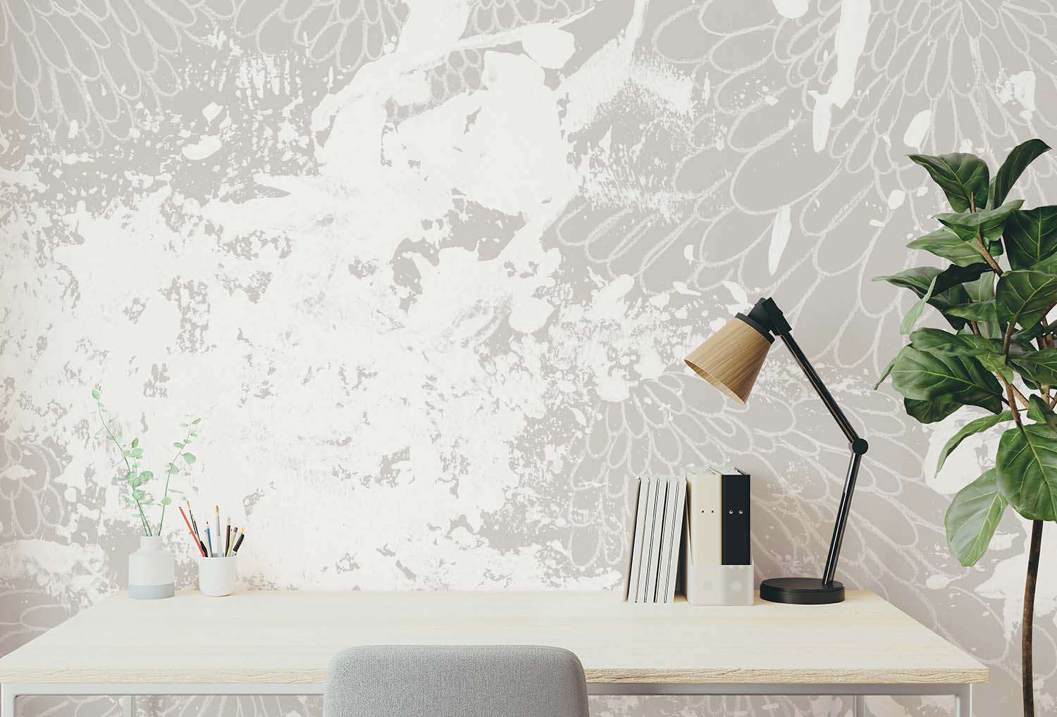 Image of Phyllary in Silver Made to Measure Mural