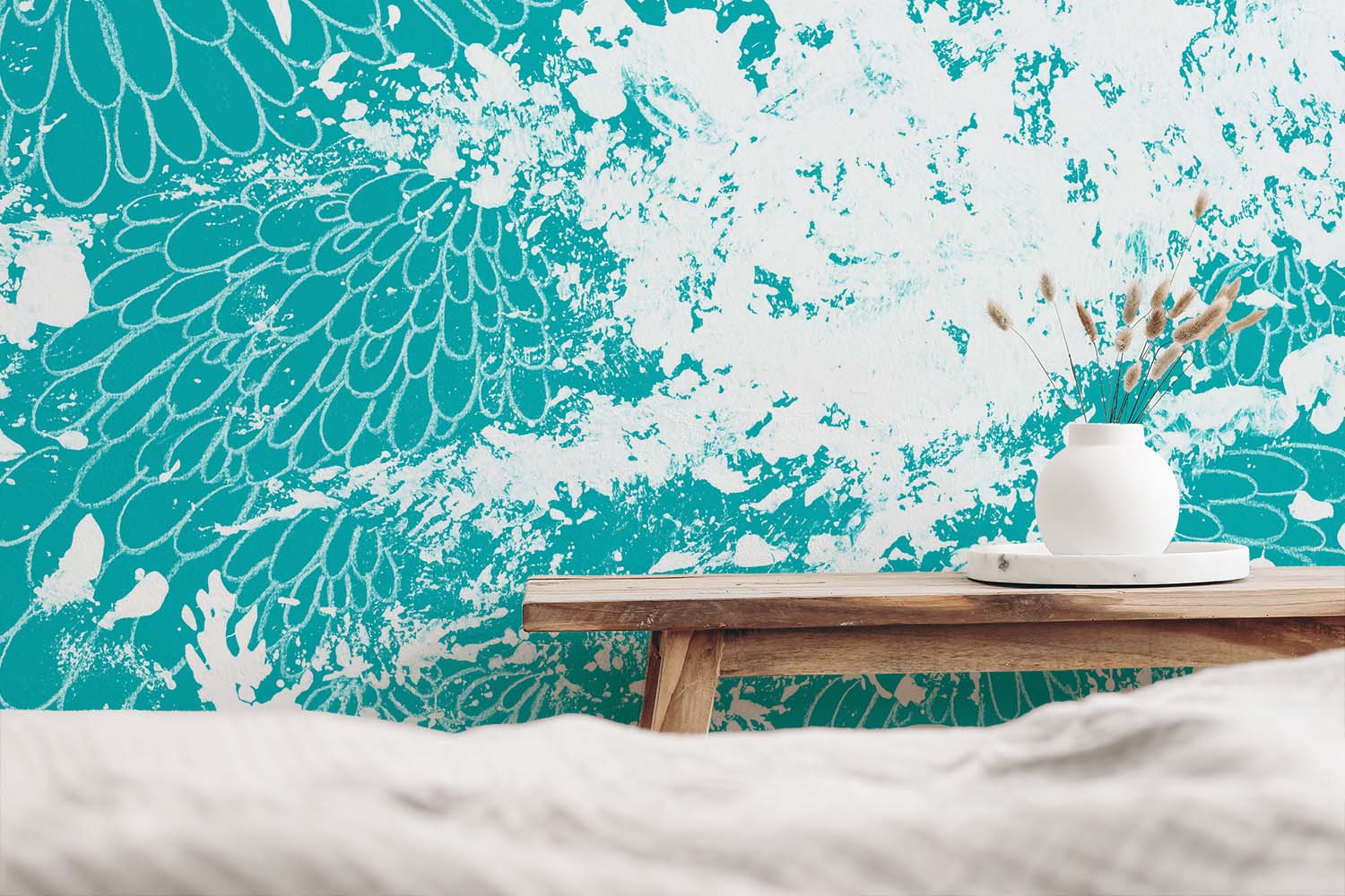Image of Phyllary in Teal Made to Measure Mural