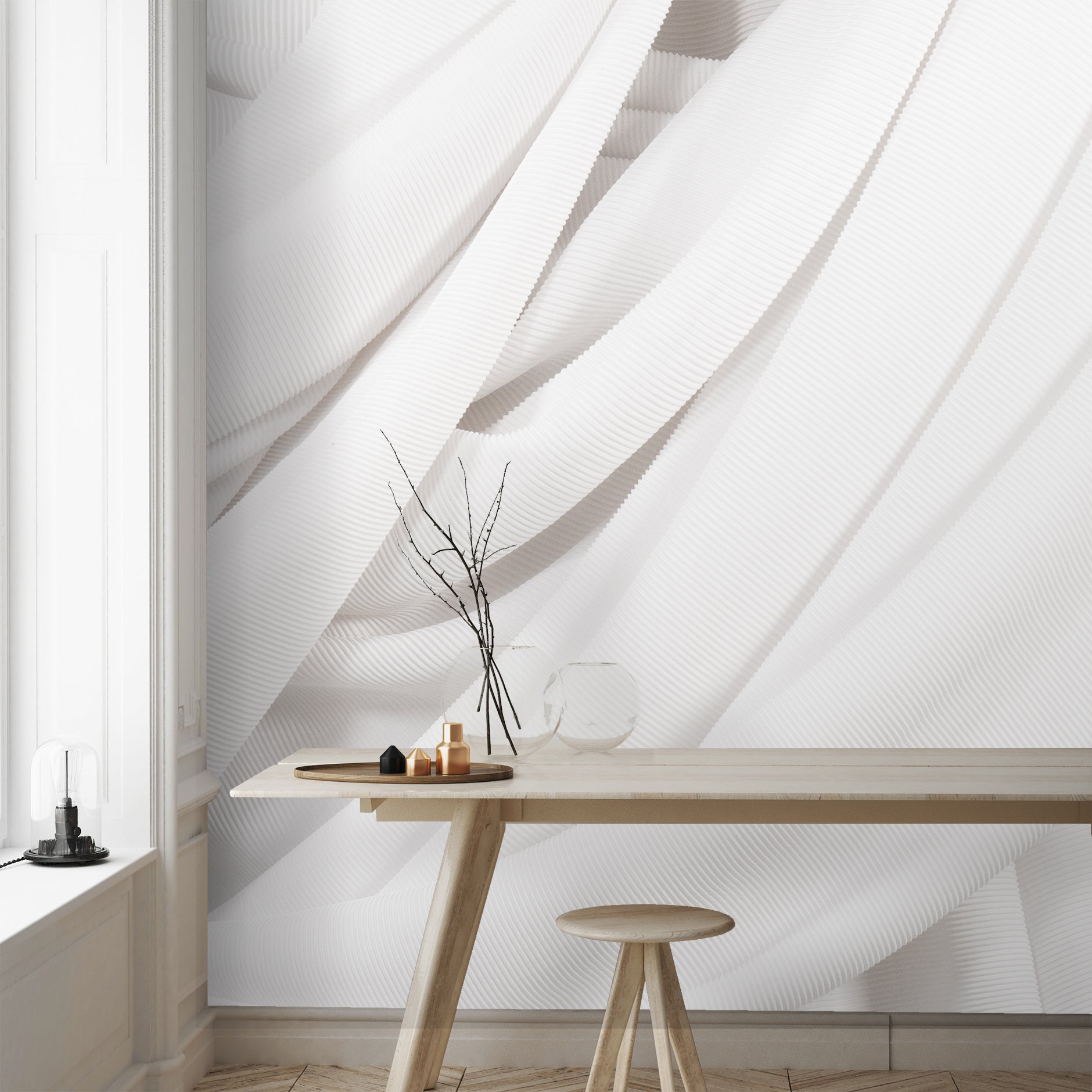 Plisse Blanc Made to Measure Mural