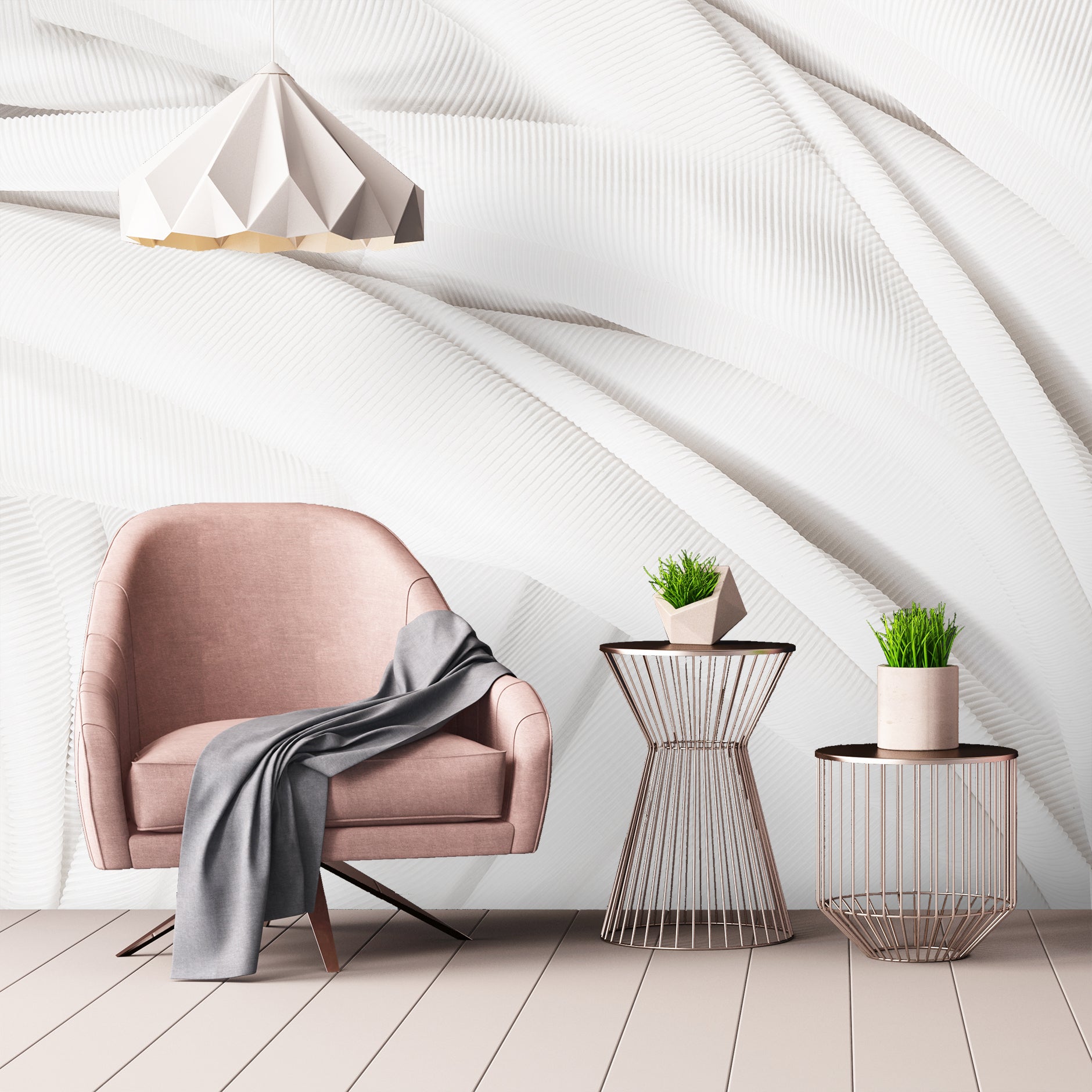 Plisse Blanc Made to Measure Mural