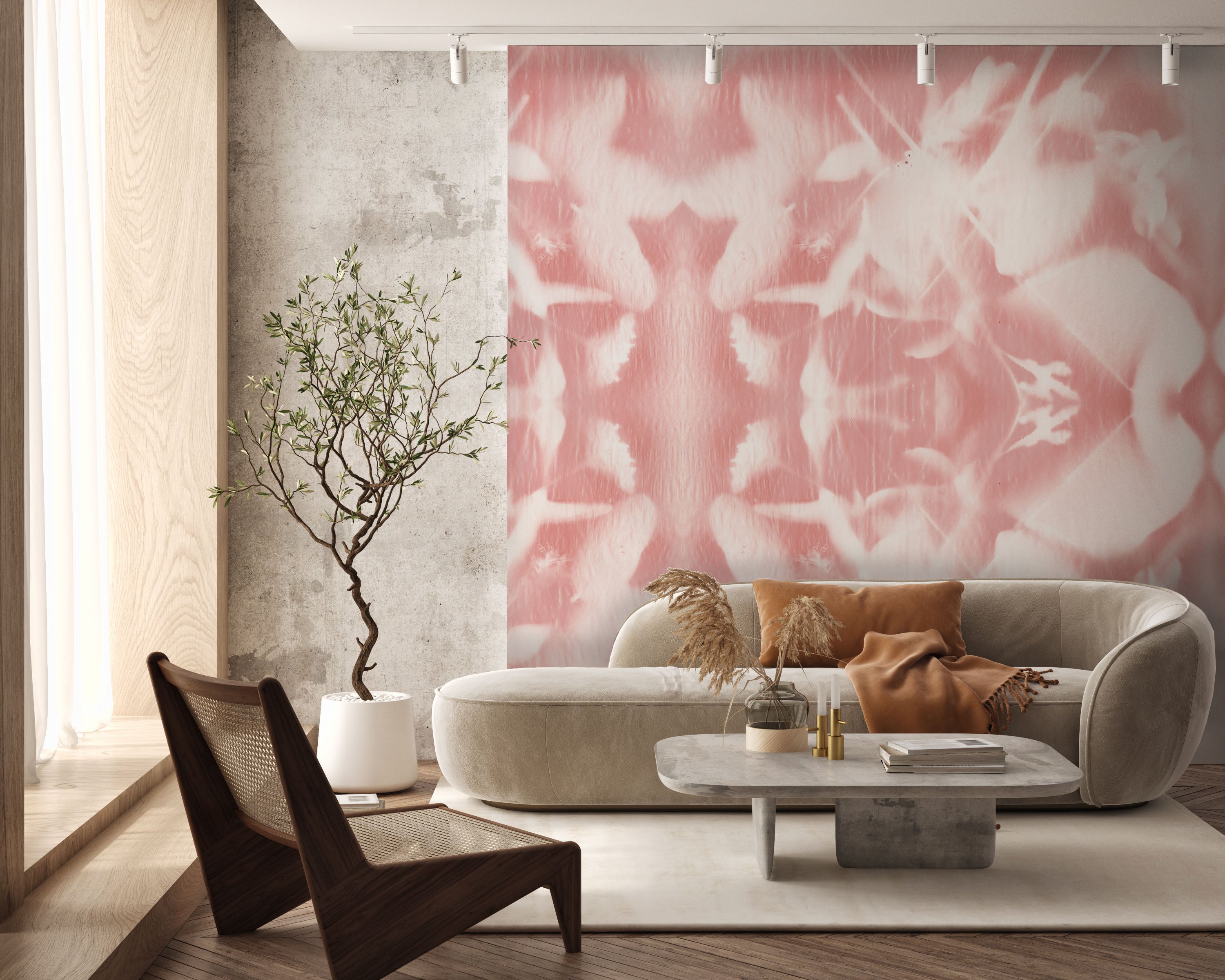 Image of Plume in Blush Made to Measure Mural