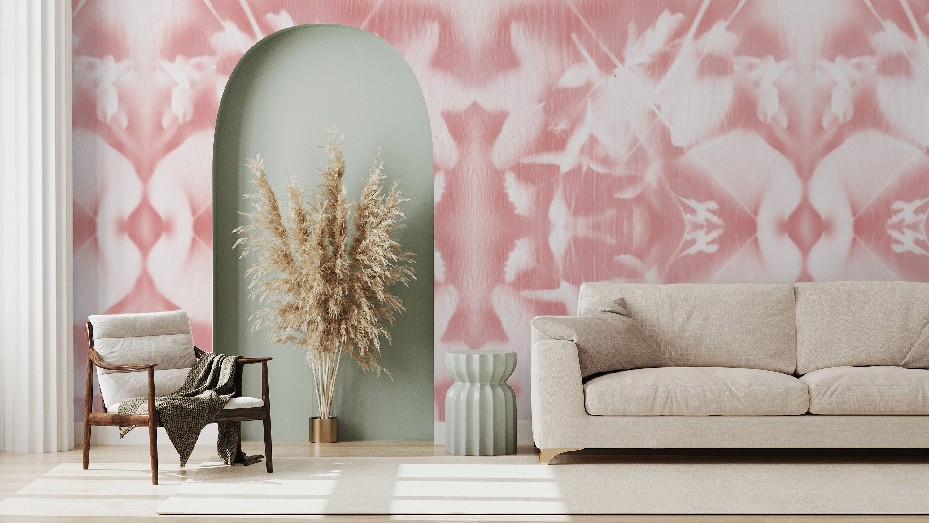 Image of Plume in Blush Made to Measure Mural