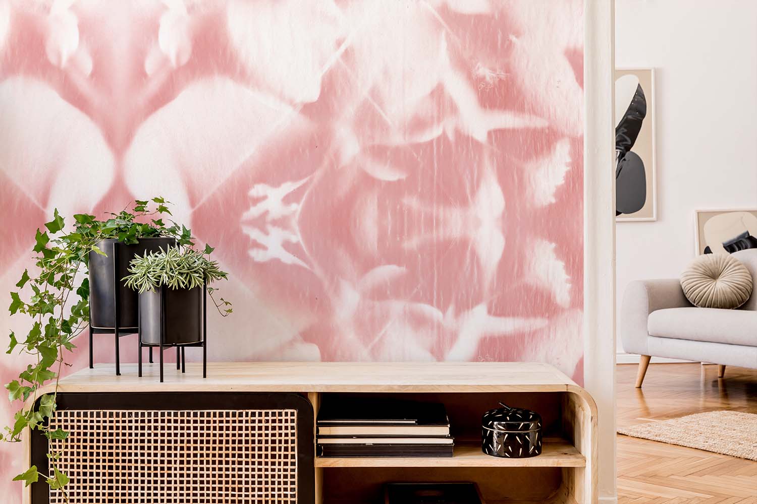 Image of Plume in Blush Made to Measure Mural