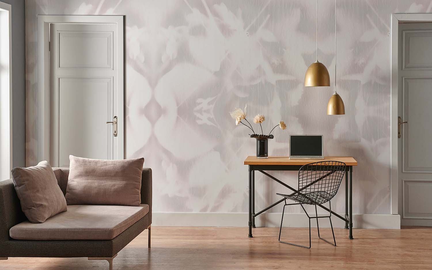 Image of Plume in Coral Mix Made to Measure Mural