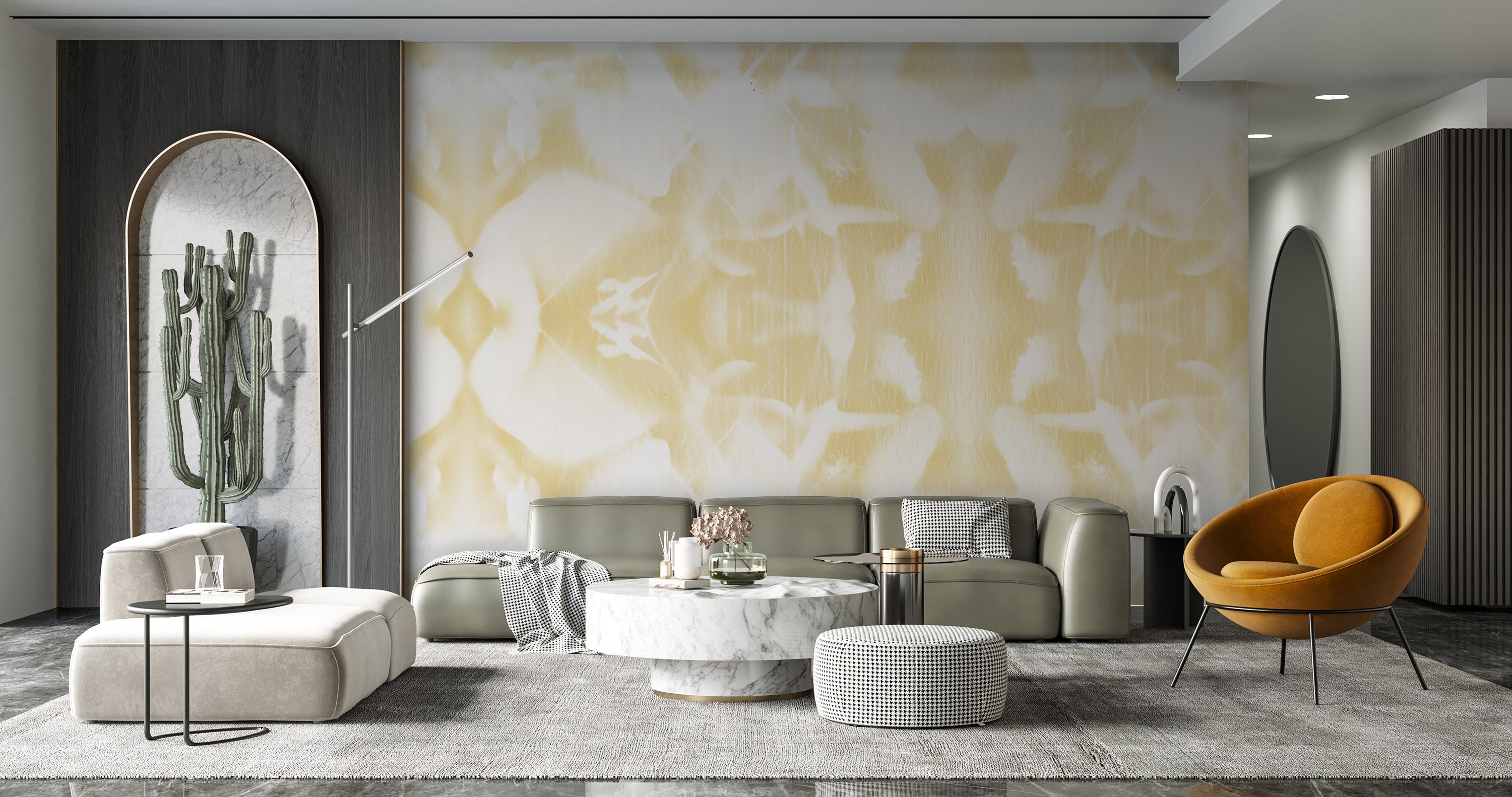 Image of Plume in Marigold Made to Measure Mural