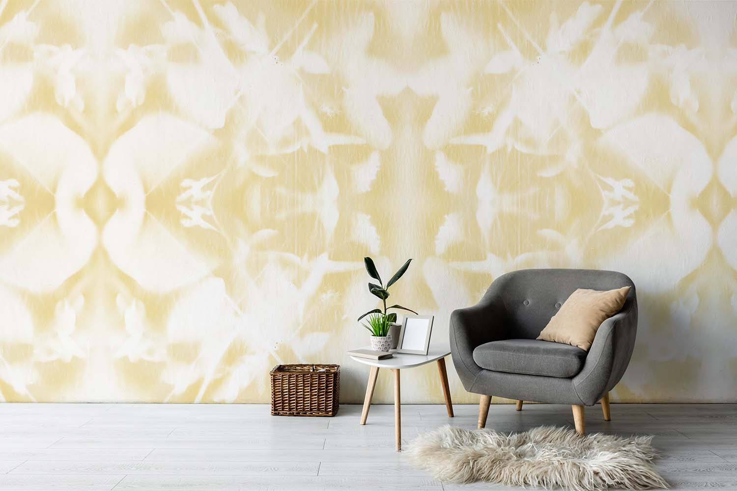 Image of Plume in Marigold Made to Measure Mural