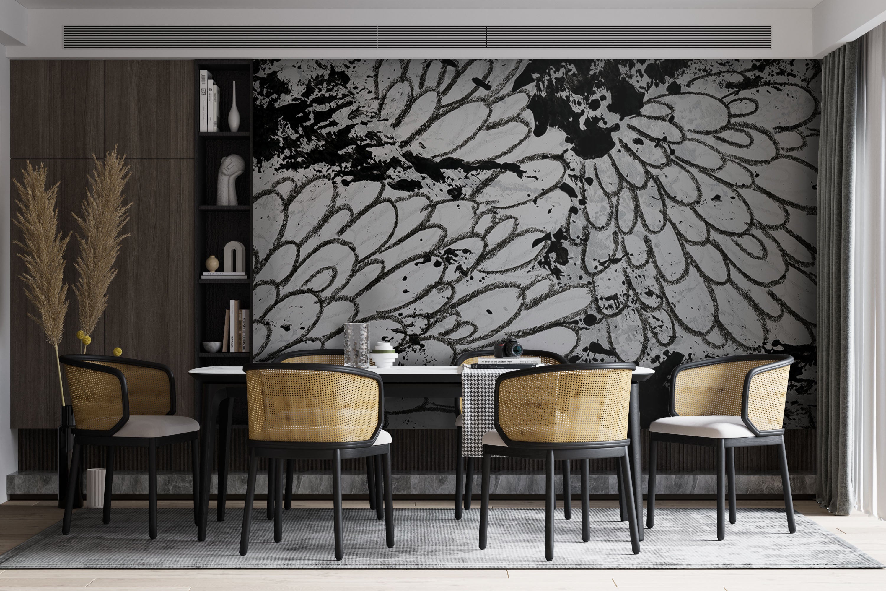 Image of Pompon in Black + White Made to Measure Mural
