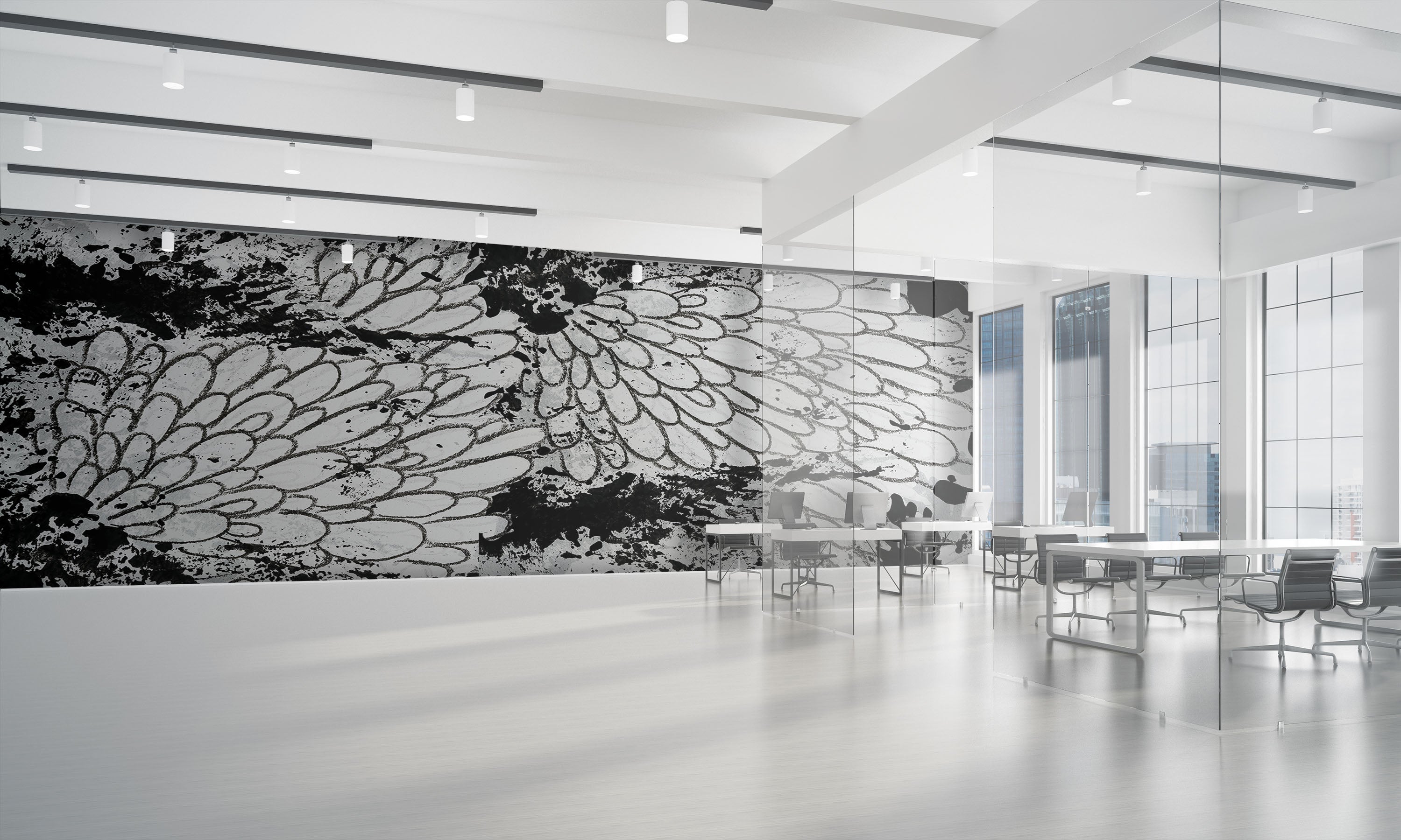 Image of Pompon in Black + White Made to Measure Mural