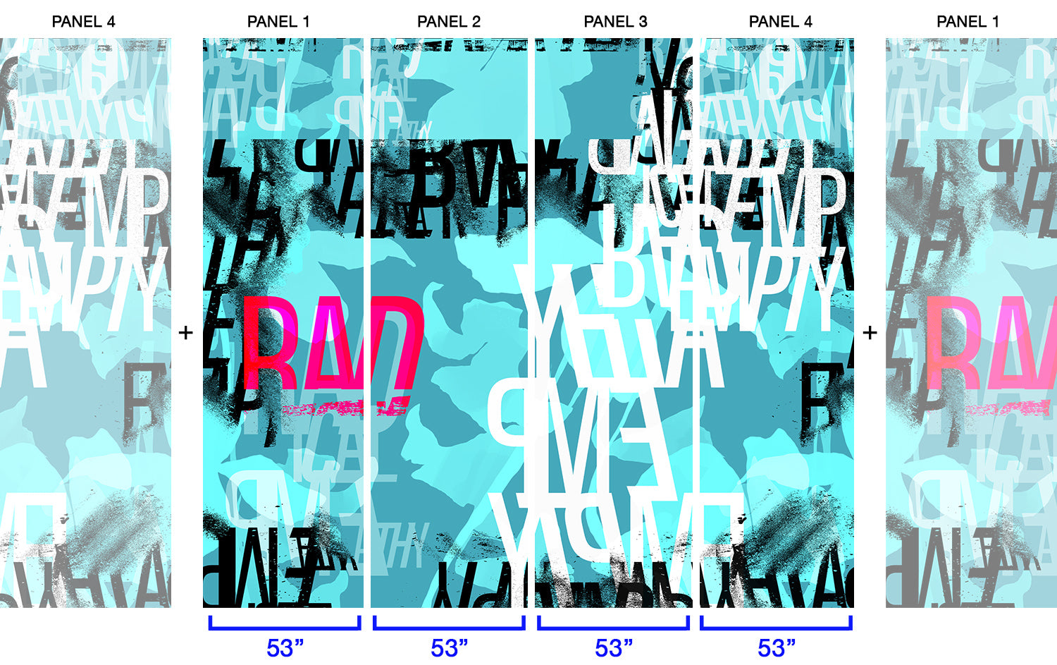 Image of Radical Empathy in Cyan - Wallpaper Mural - Quick Ship Mural