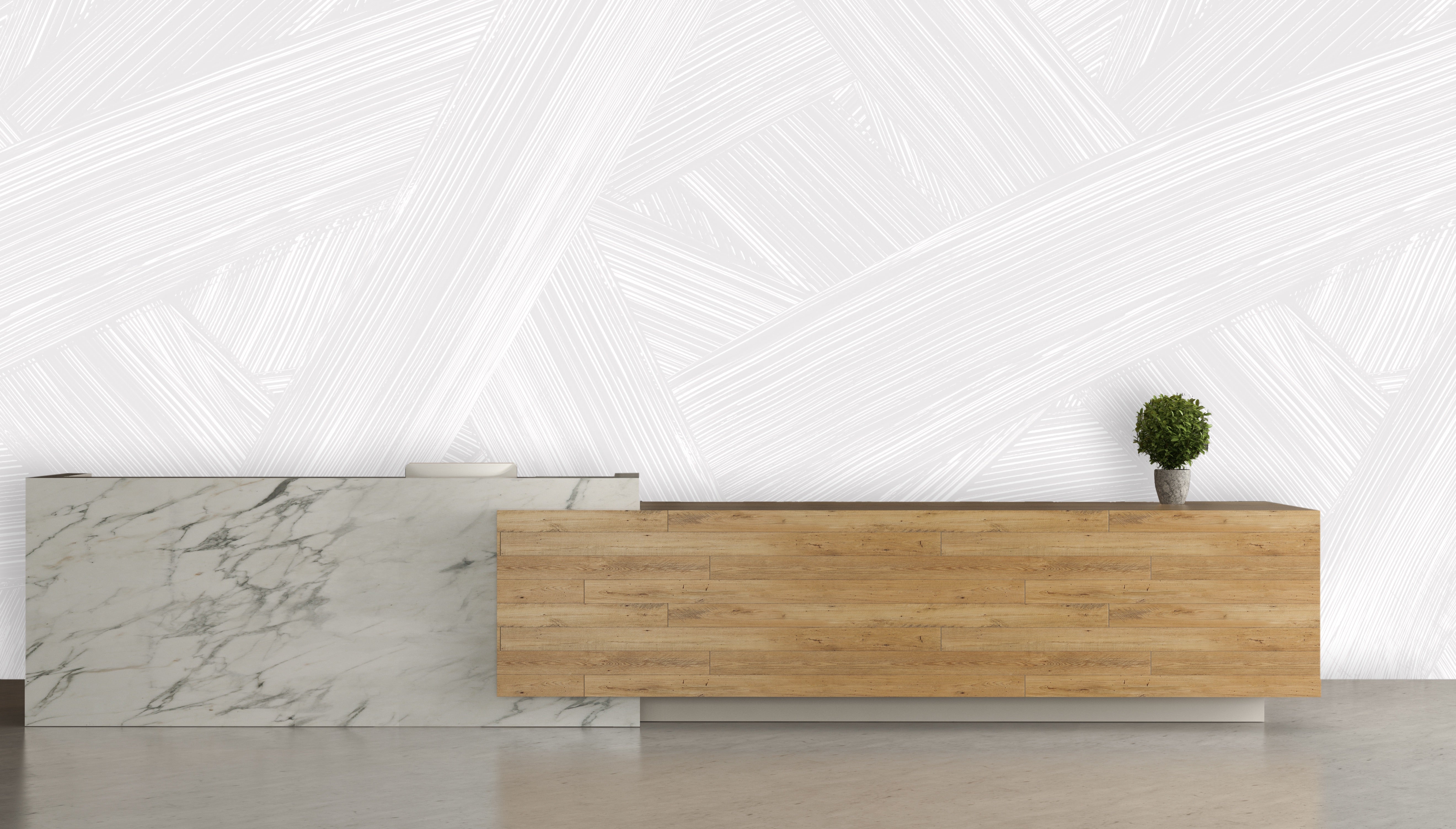 Image of Raked in Greige - Quick Ship Mural