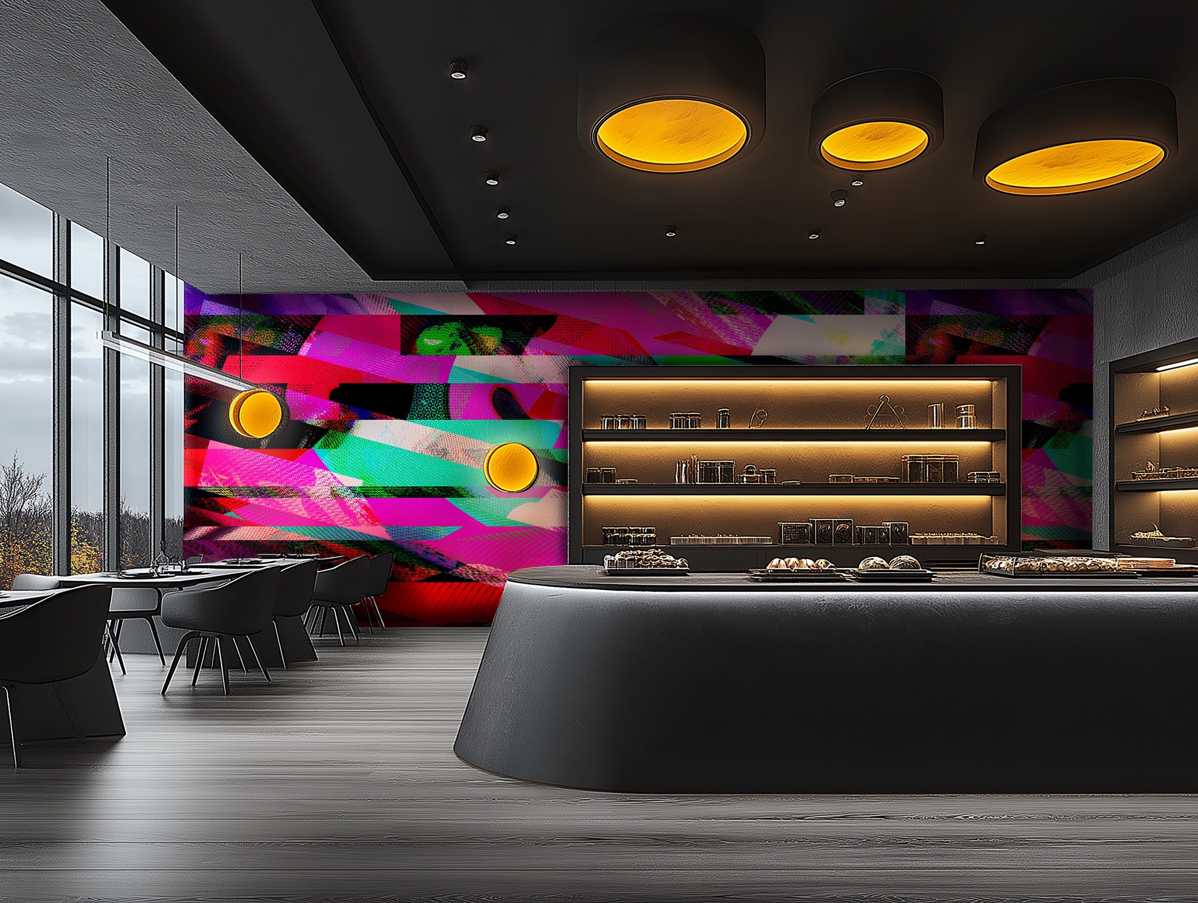 Image of Rampage in Neon - Wallpaper Mural - Quick Ship