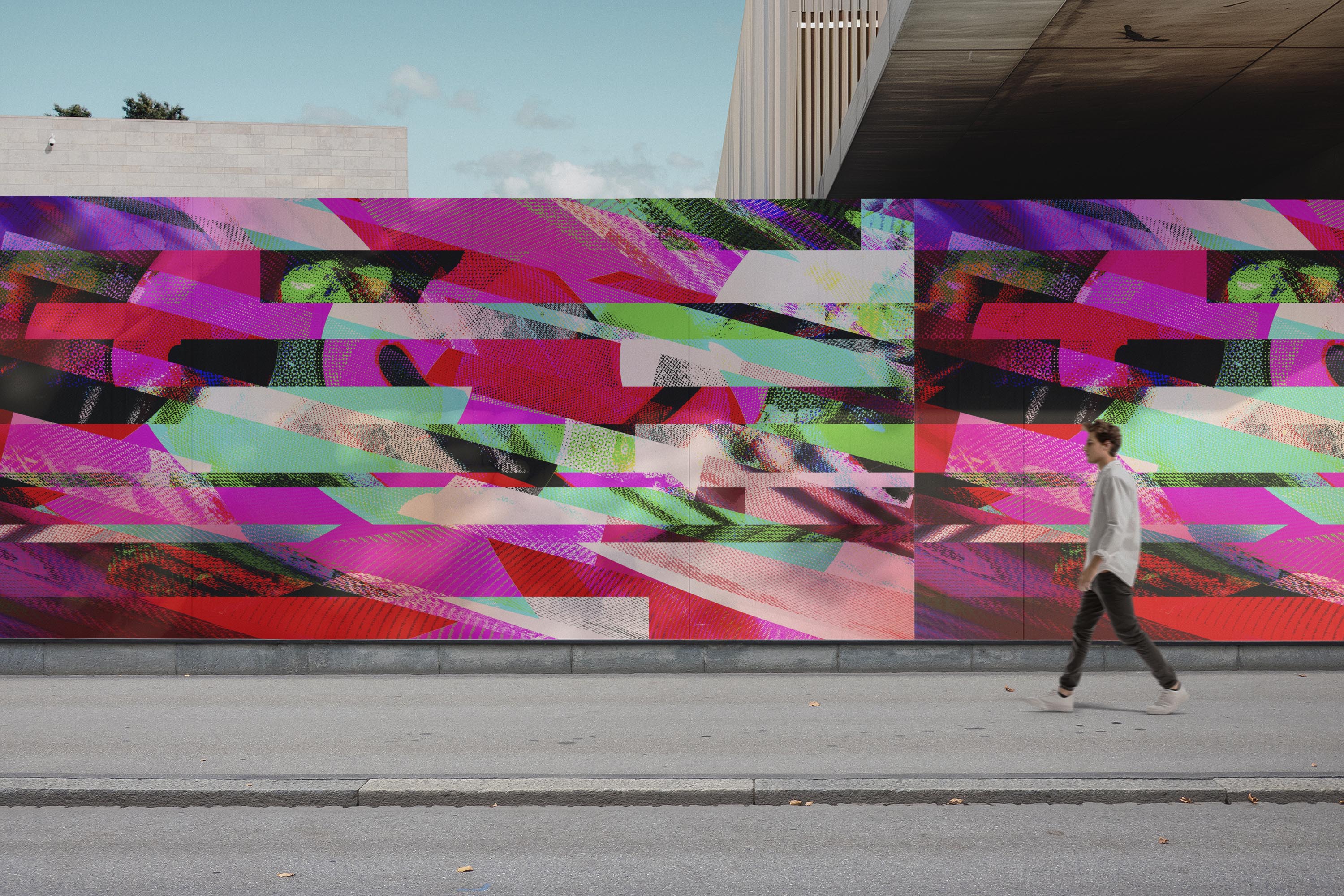 Image of Rampage in Neon - Wallpaper Mural - Quick Ship
