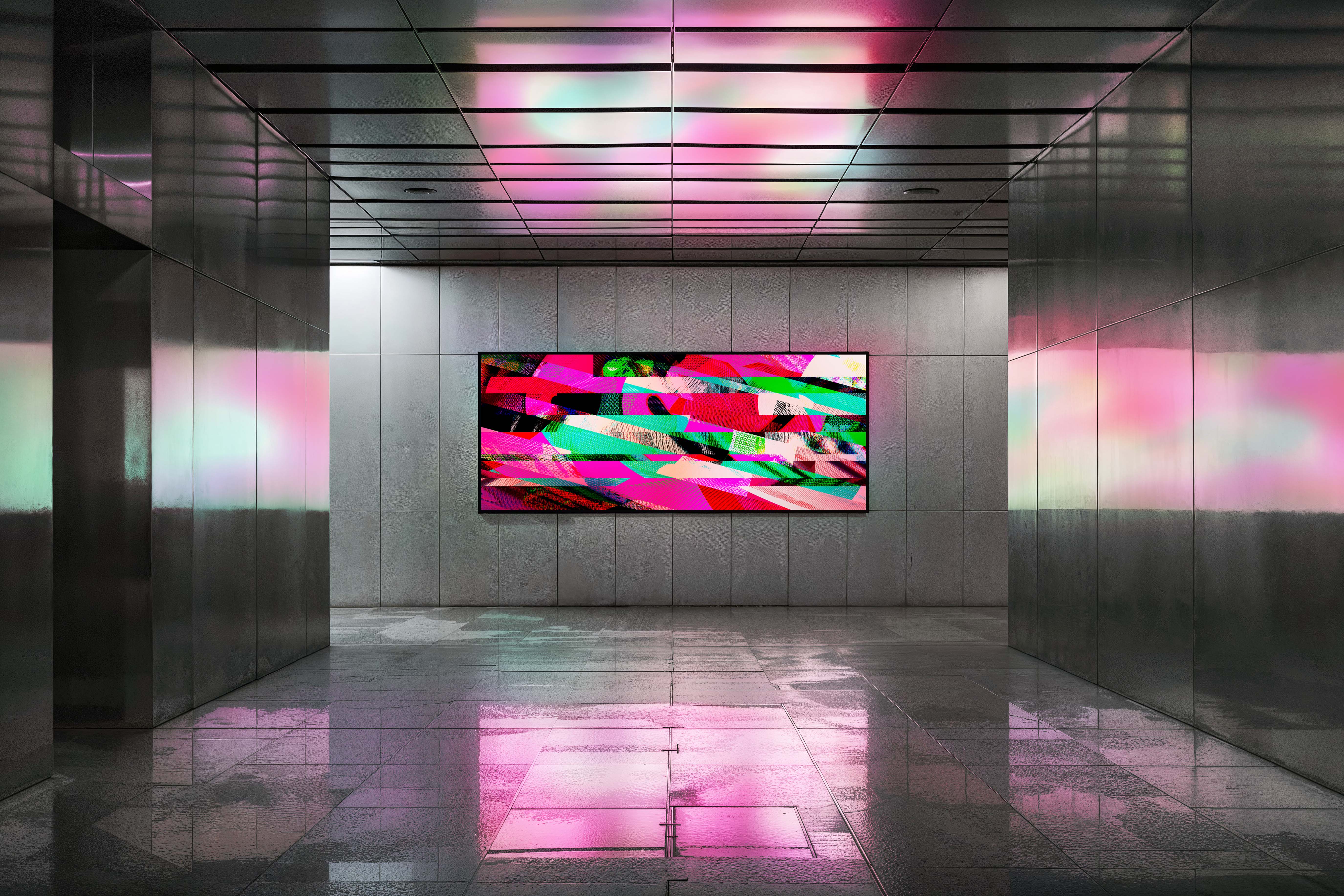 Image of Rampage in Neon - Wallpaper Mural - Quick Ship