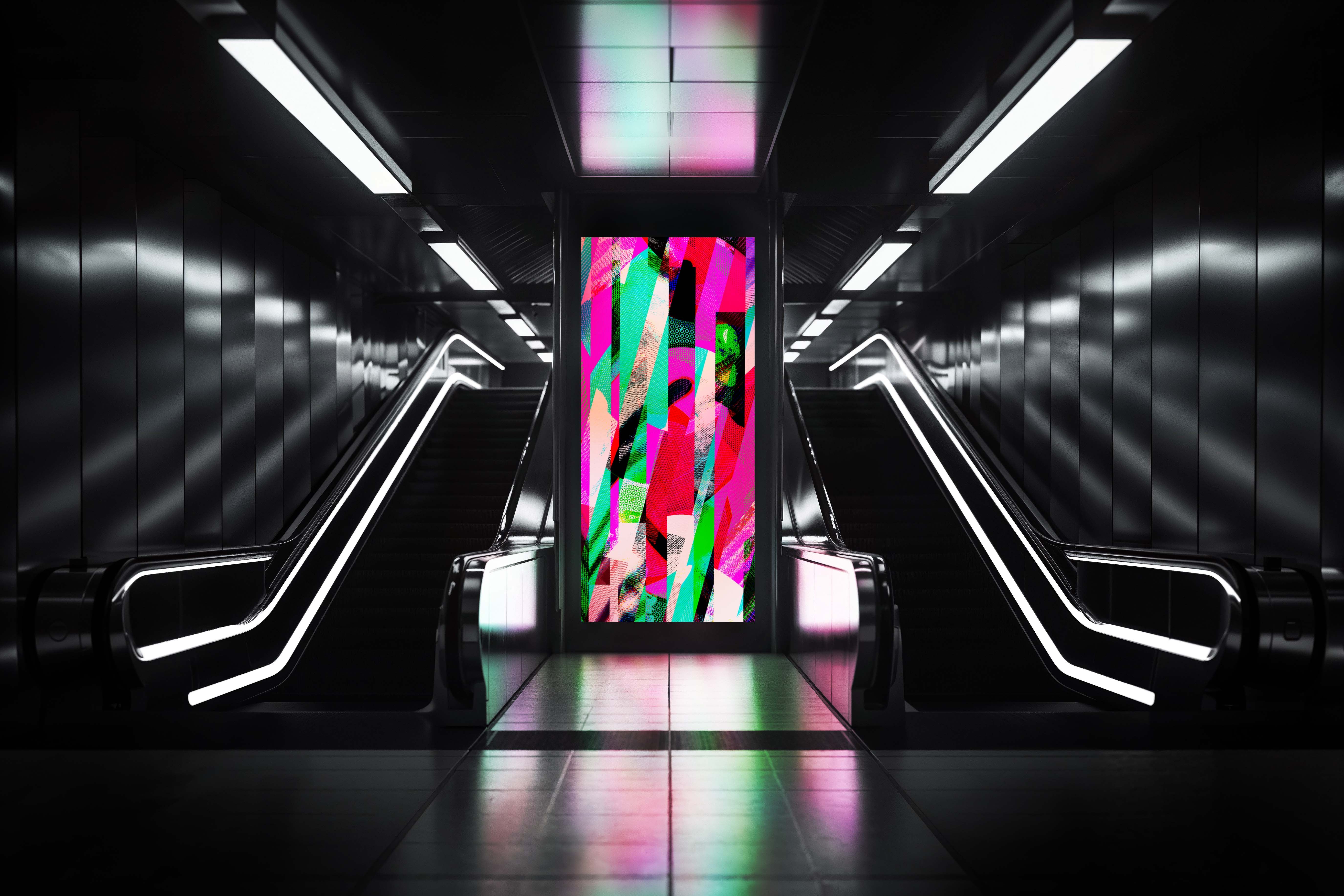 Image of Rampage in Neon - Wallpaper Mural - Quick Ship