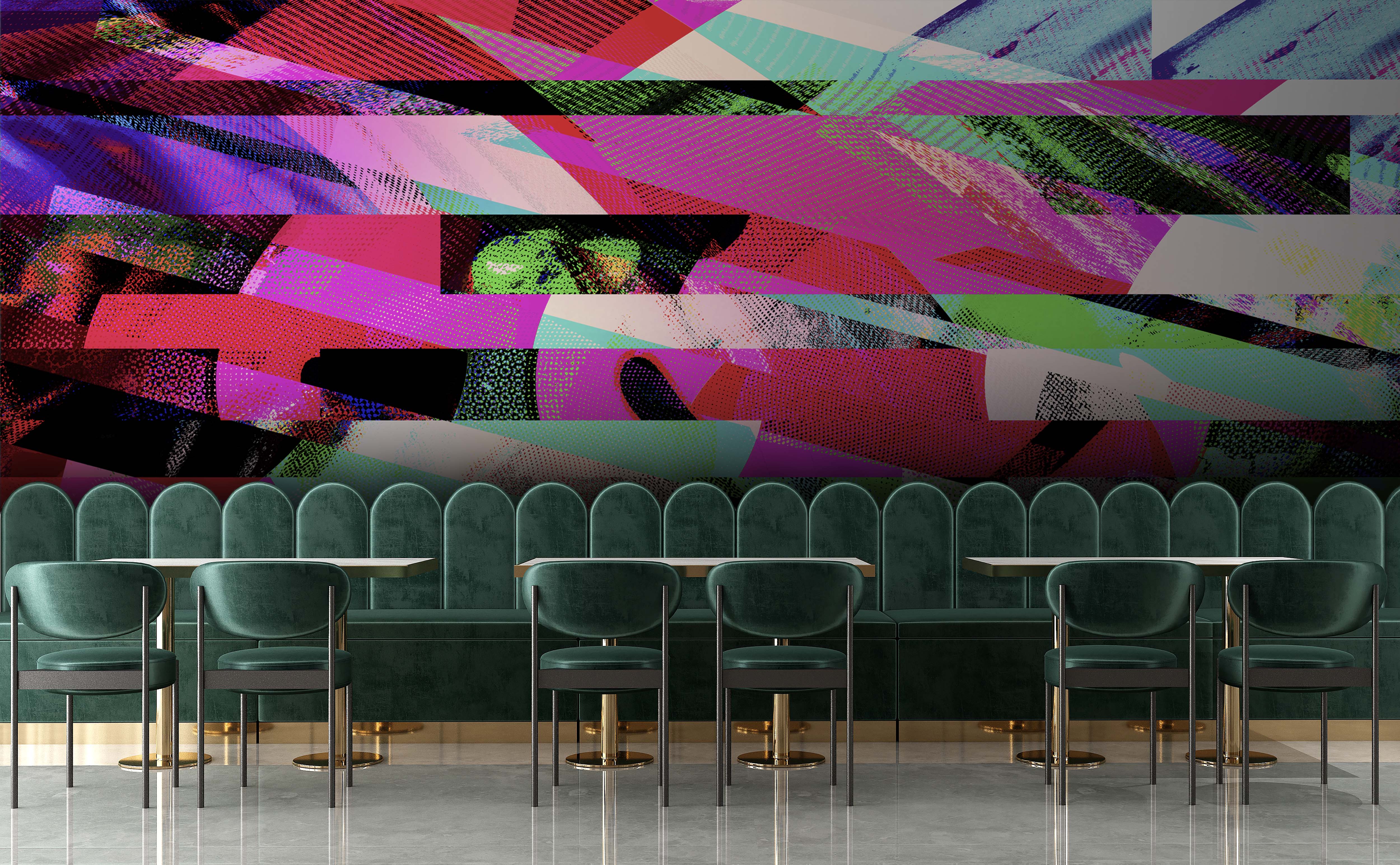 Image of Rampage in Neon - Wallpaper Mural - Quick Ship