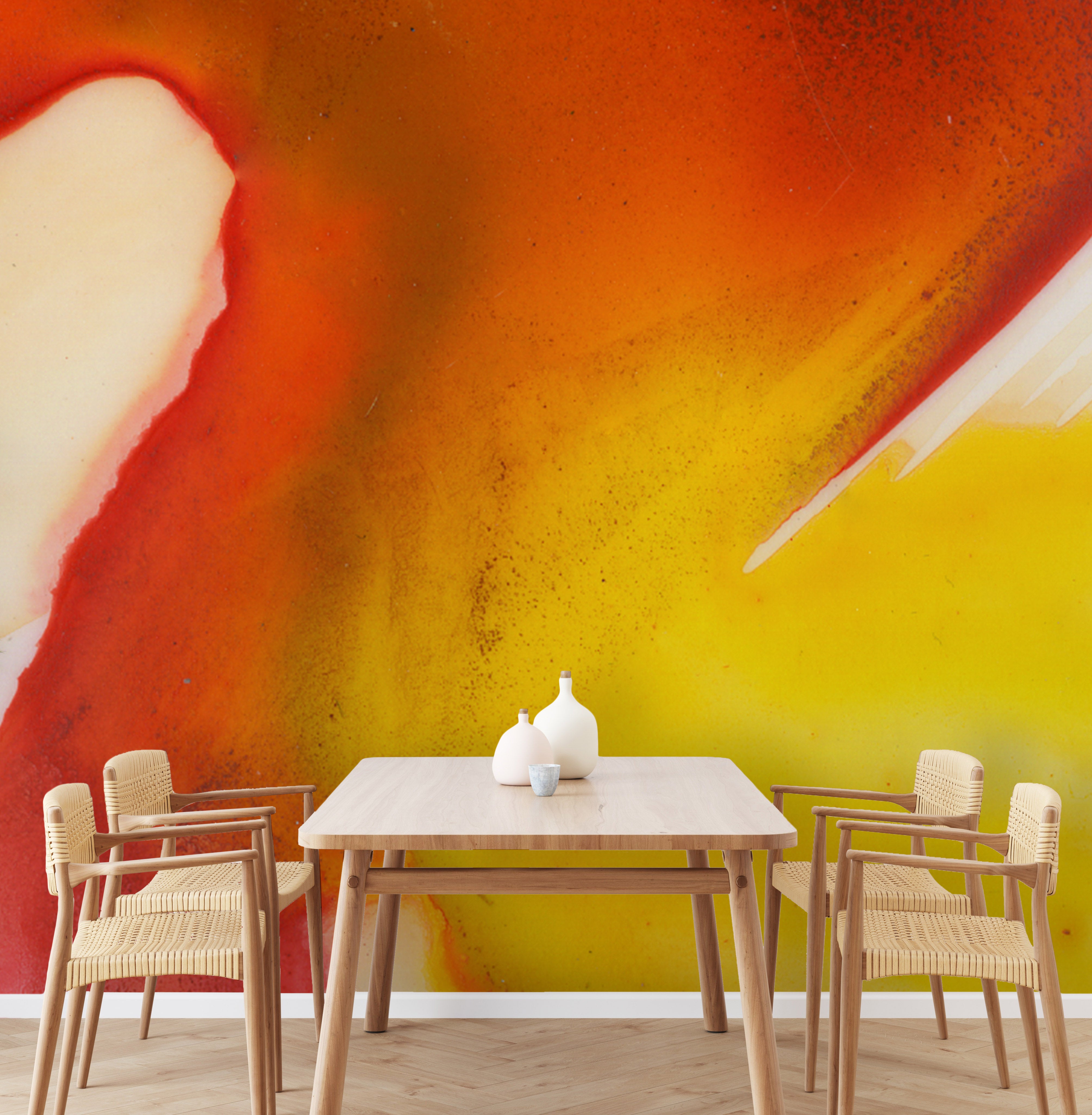 Image of Red & Yellow Watercolor Made To Measure Mural