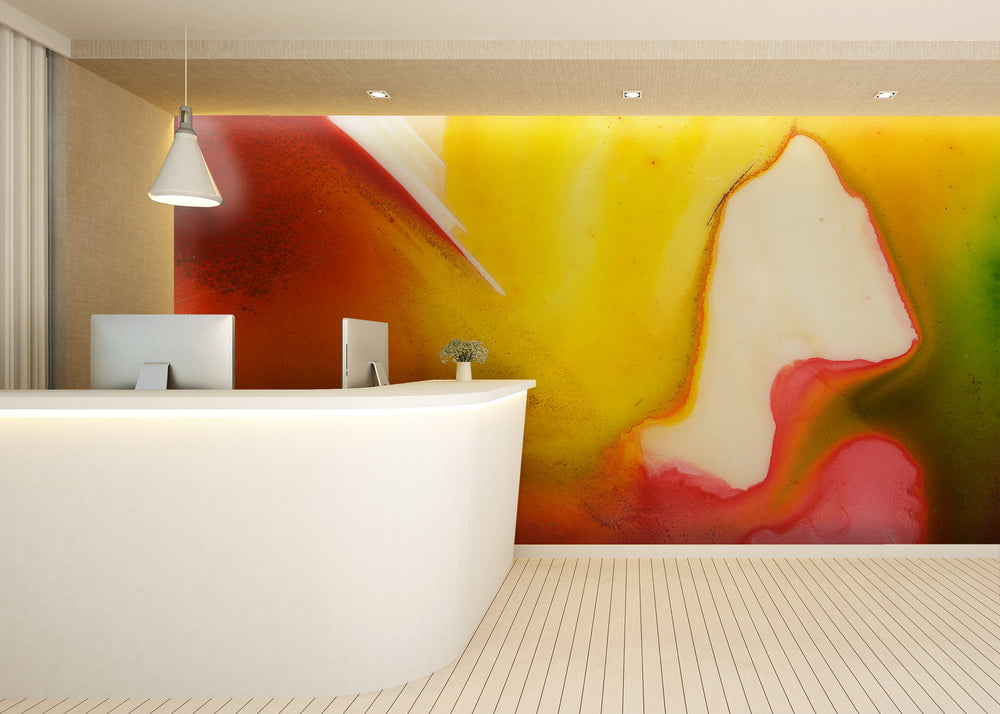 Red & Yellow Watercolor Made To Measure Mural