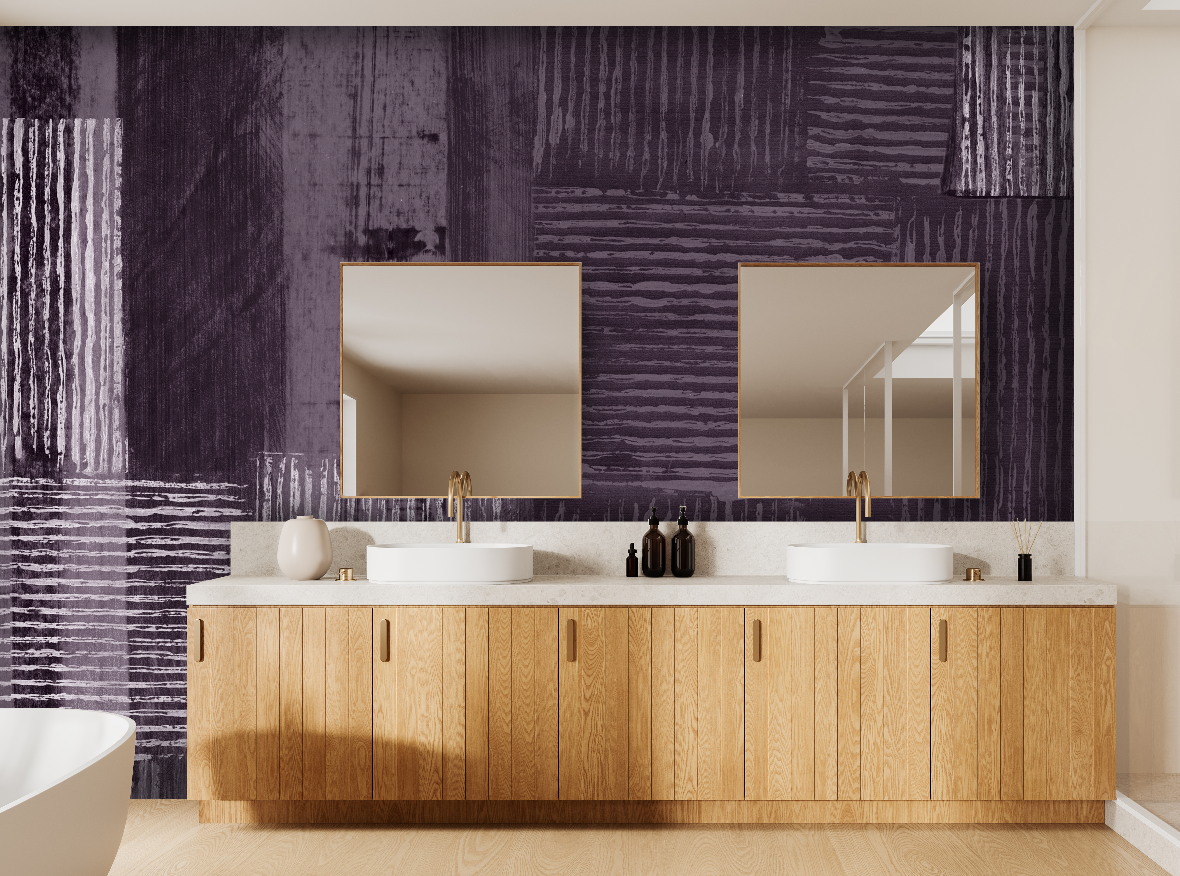 Image of Redwoods in Orchid Mist - Wallpaper Mural - Quick Ship