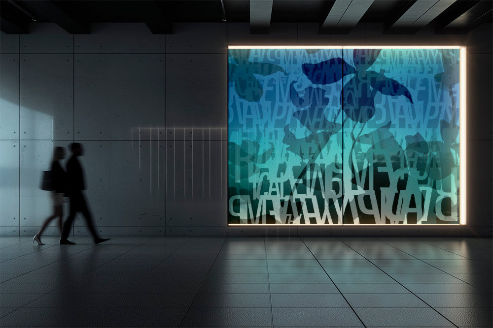 Reimagine in Cyan - Wallpaper Mural - Quick Ship