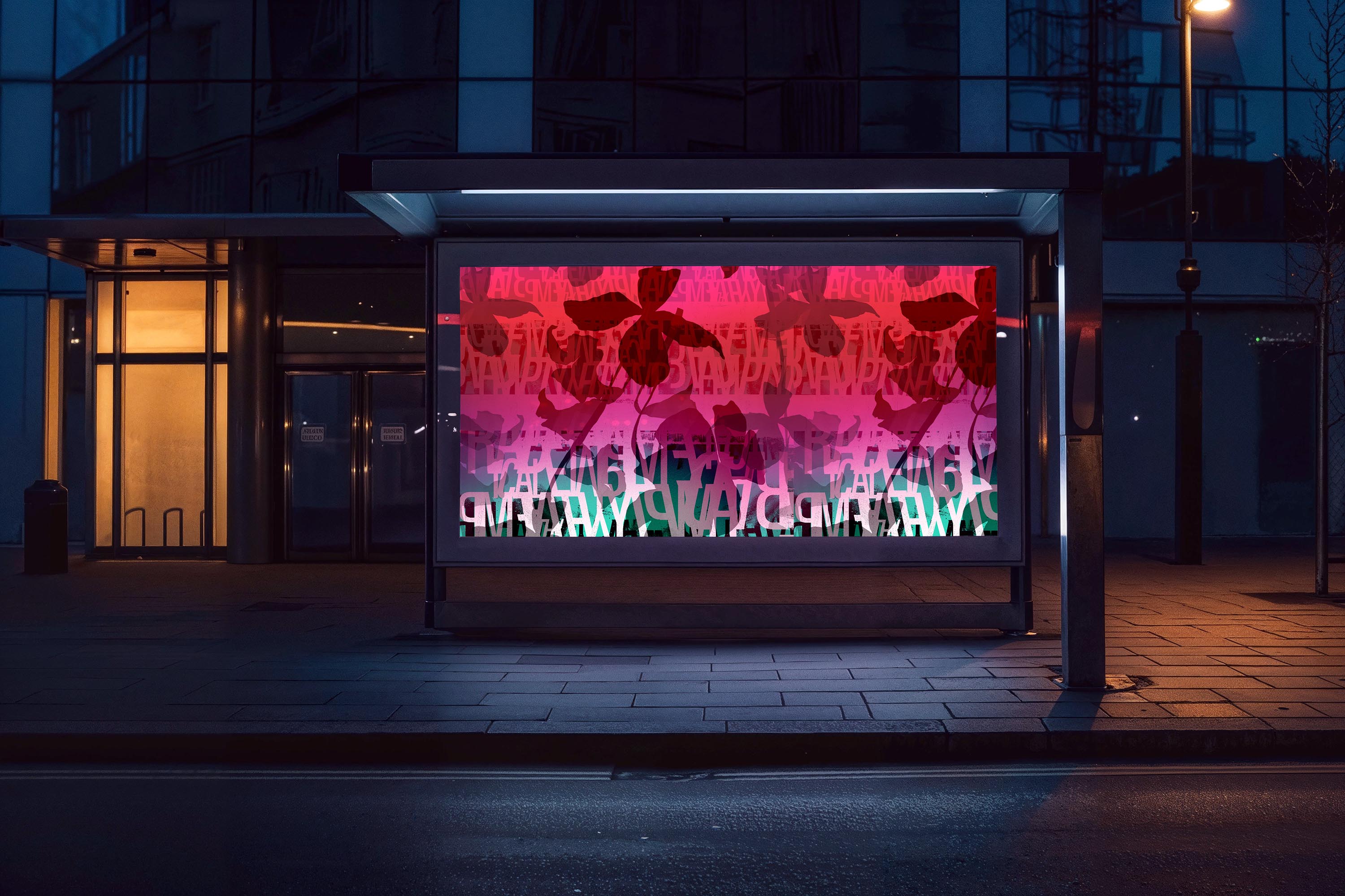 Image of Reimagine in Coral - Wallpaper Mural - Quick Ship