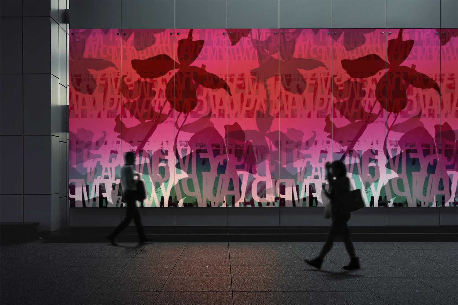 Image of Reimagine in Coral - Wallpaper Mural - Quick Ship