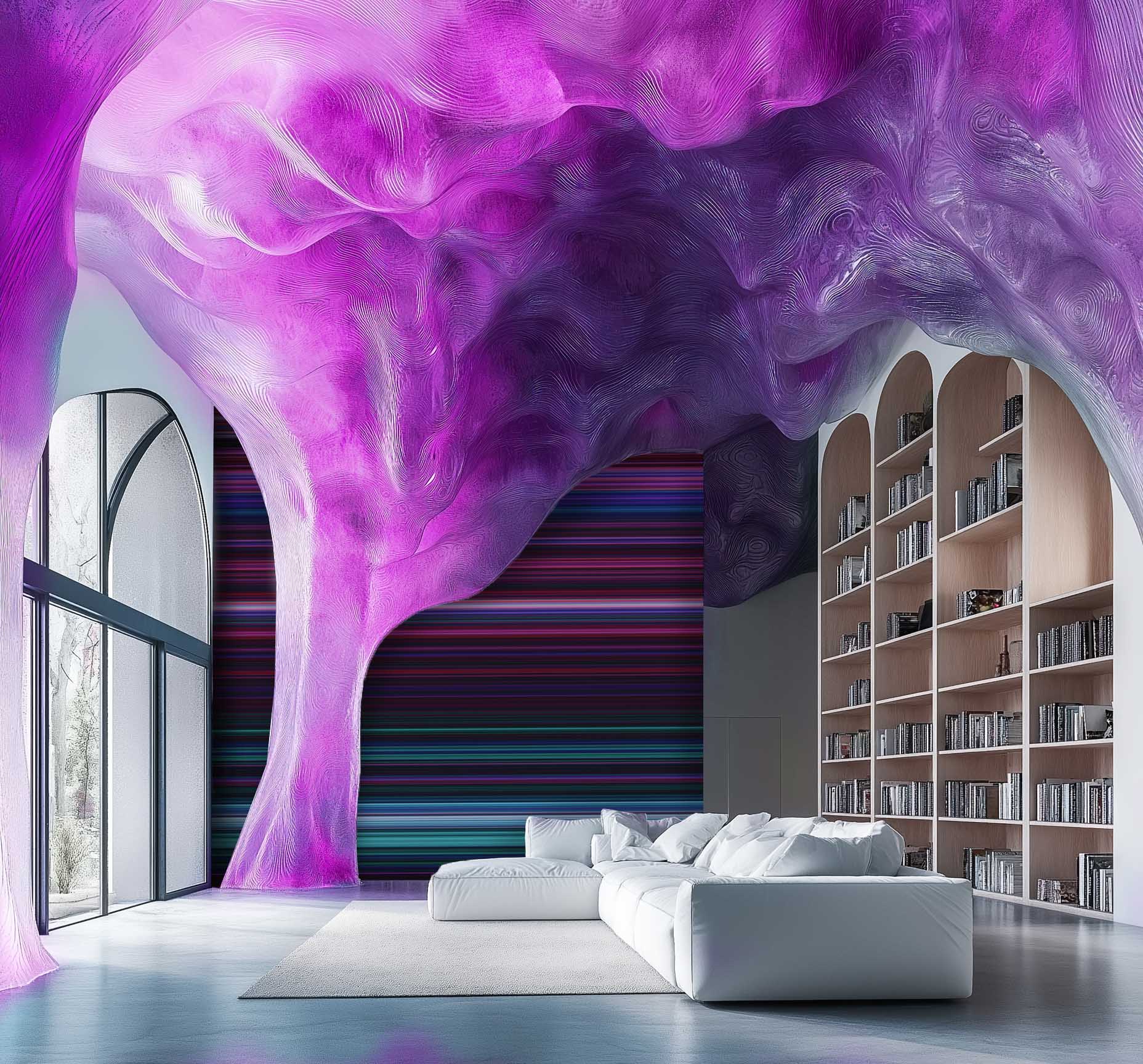 Image of Retrograde in Purple - Wallpaper Mural - Quick Ship