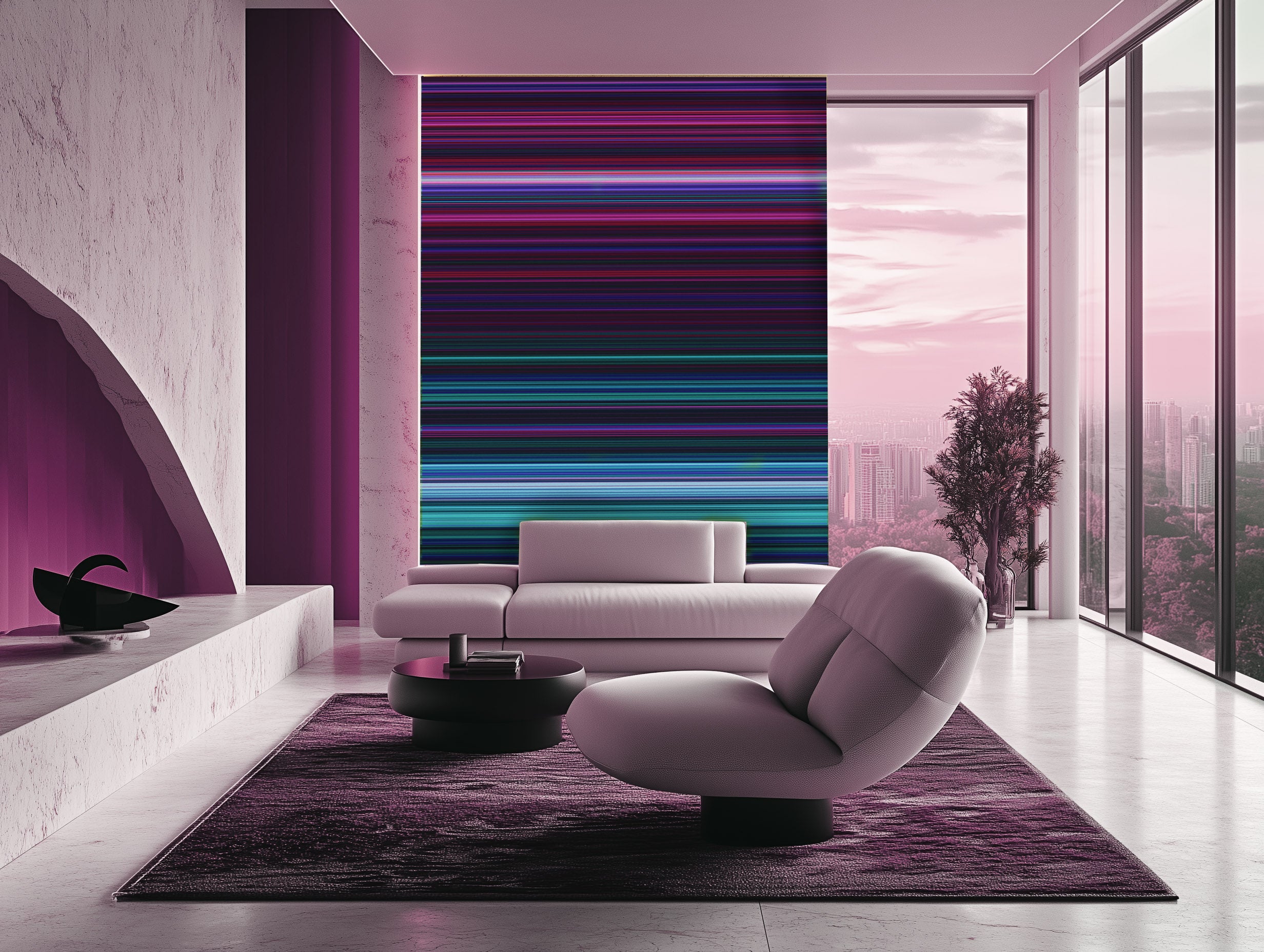 Image of Retrograde in Purple - Wallpaper Mural - Quick Ship