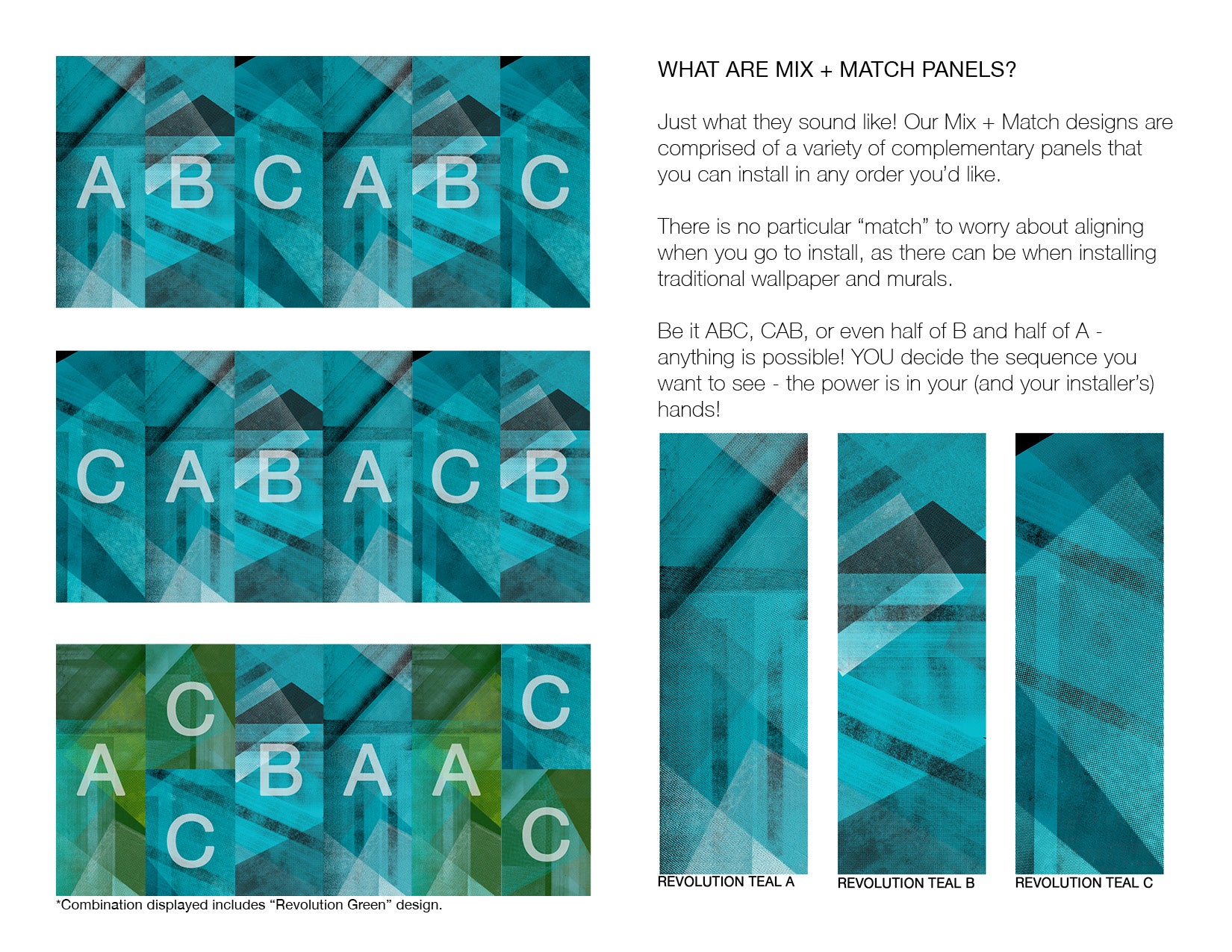 Image of Revolution Teal - Mix and Match Wallpaper - Quick Ship