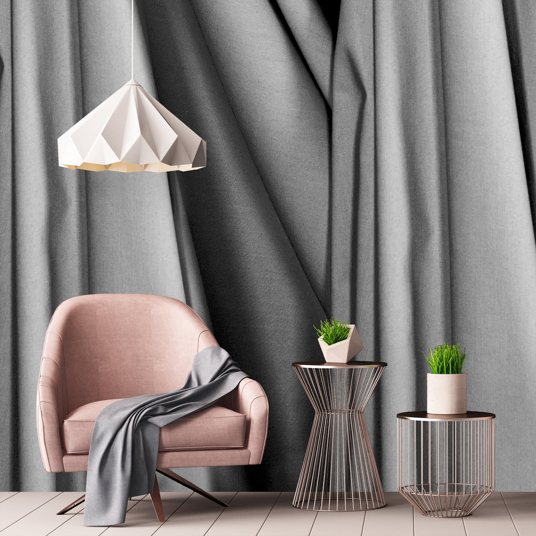 Image of Rideaux Argent Made to Measure Mural