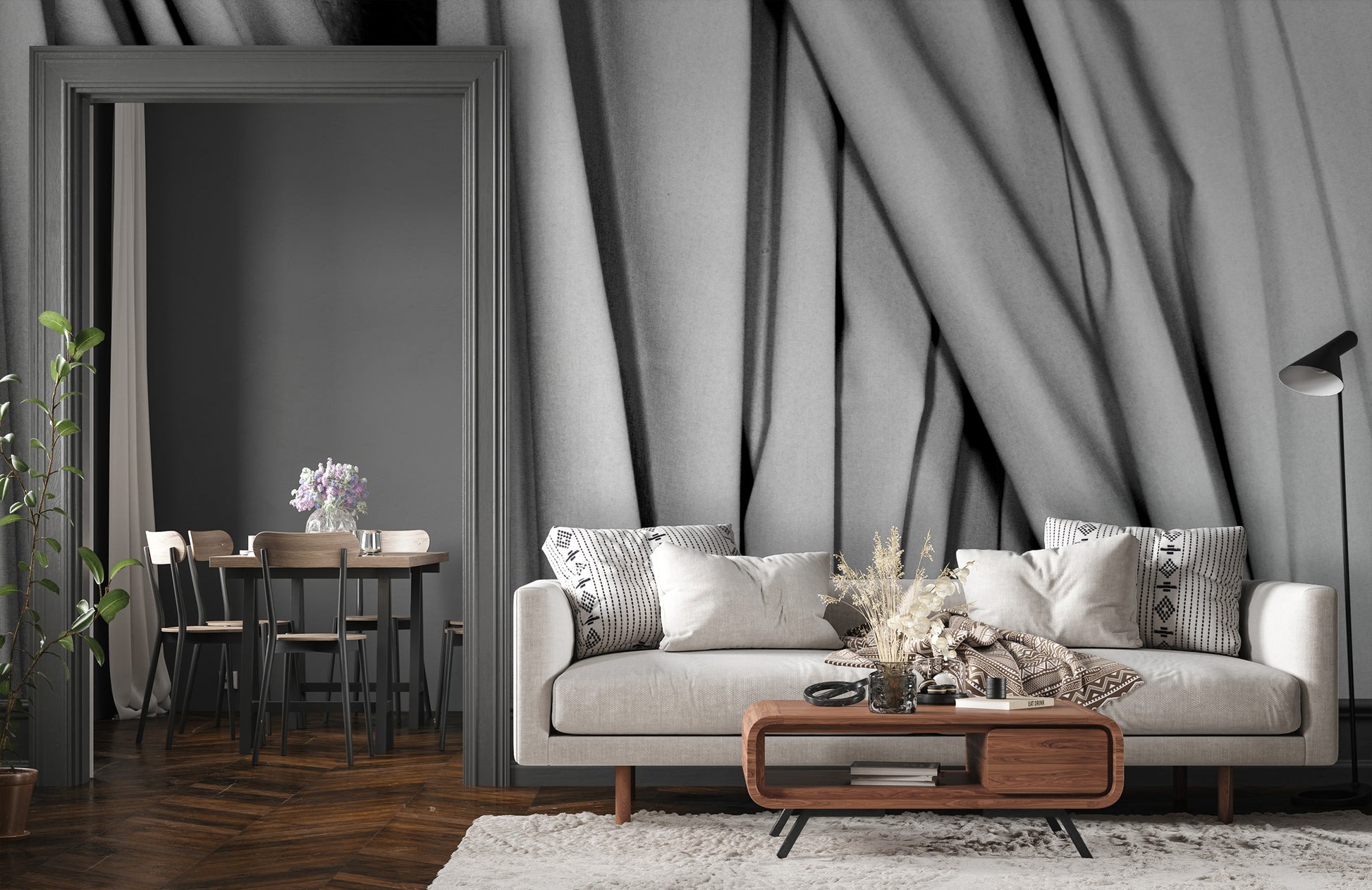 Rideaux Argent Made to Measure Mural