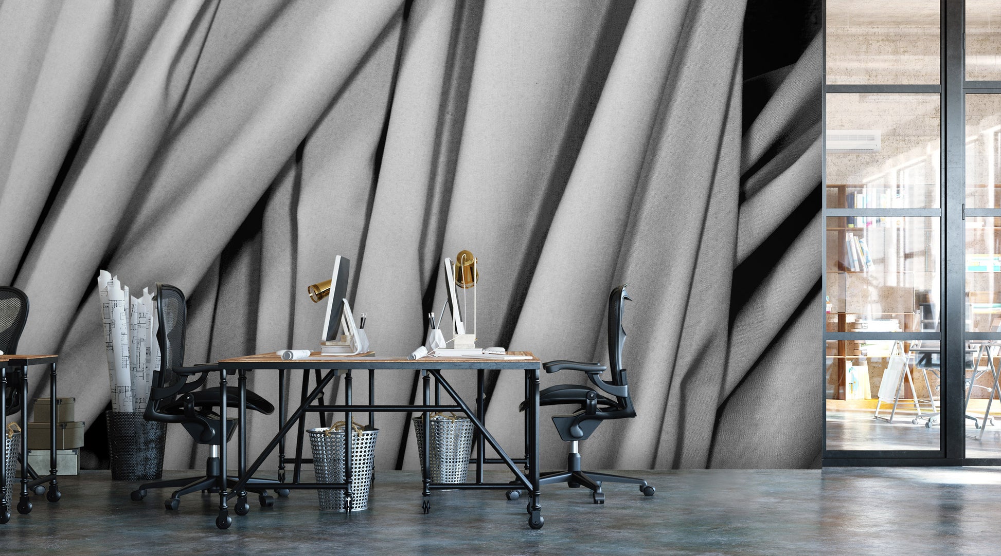 Rideaux Argent Made to Measure Mural
