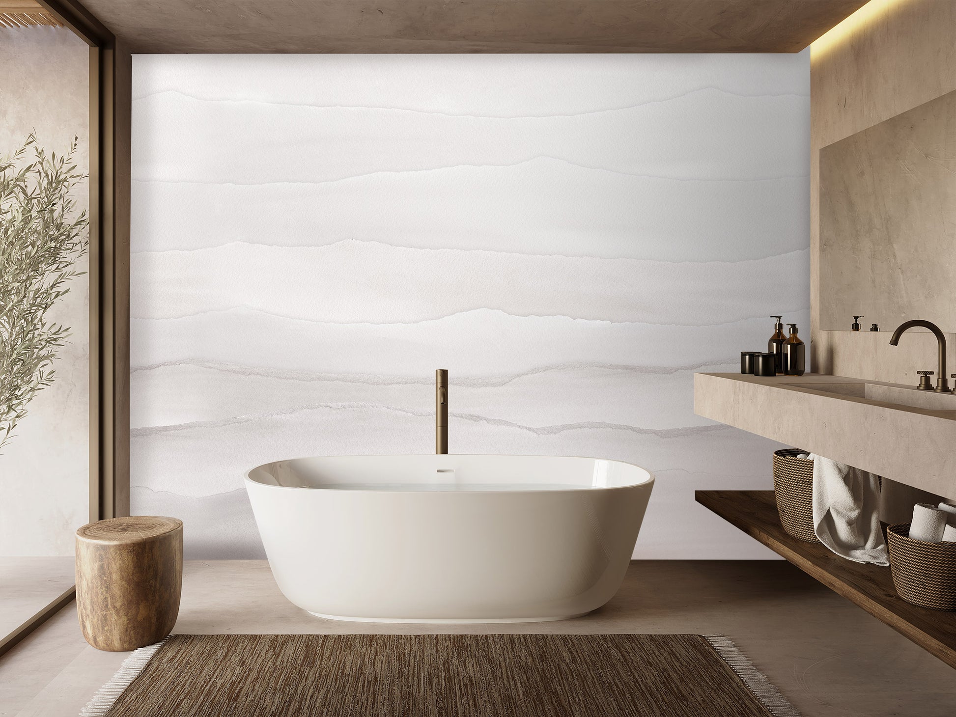 Ripple in Bone - Quick Ship Mural