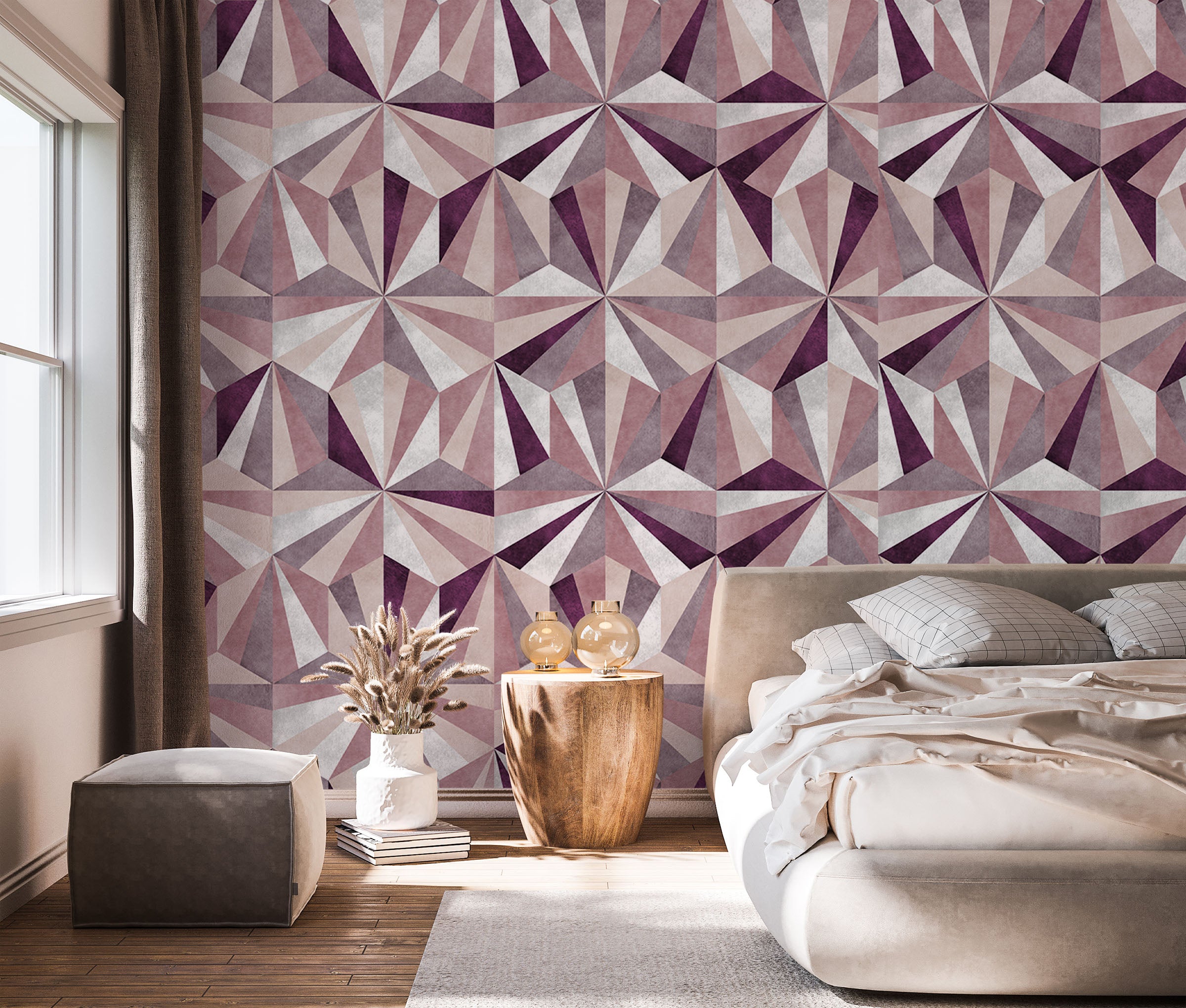 Image of Rivoli in Aubergine - Quick Ship - Wallpaper