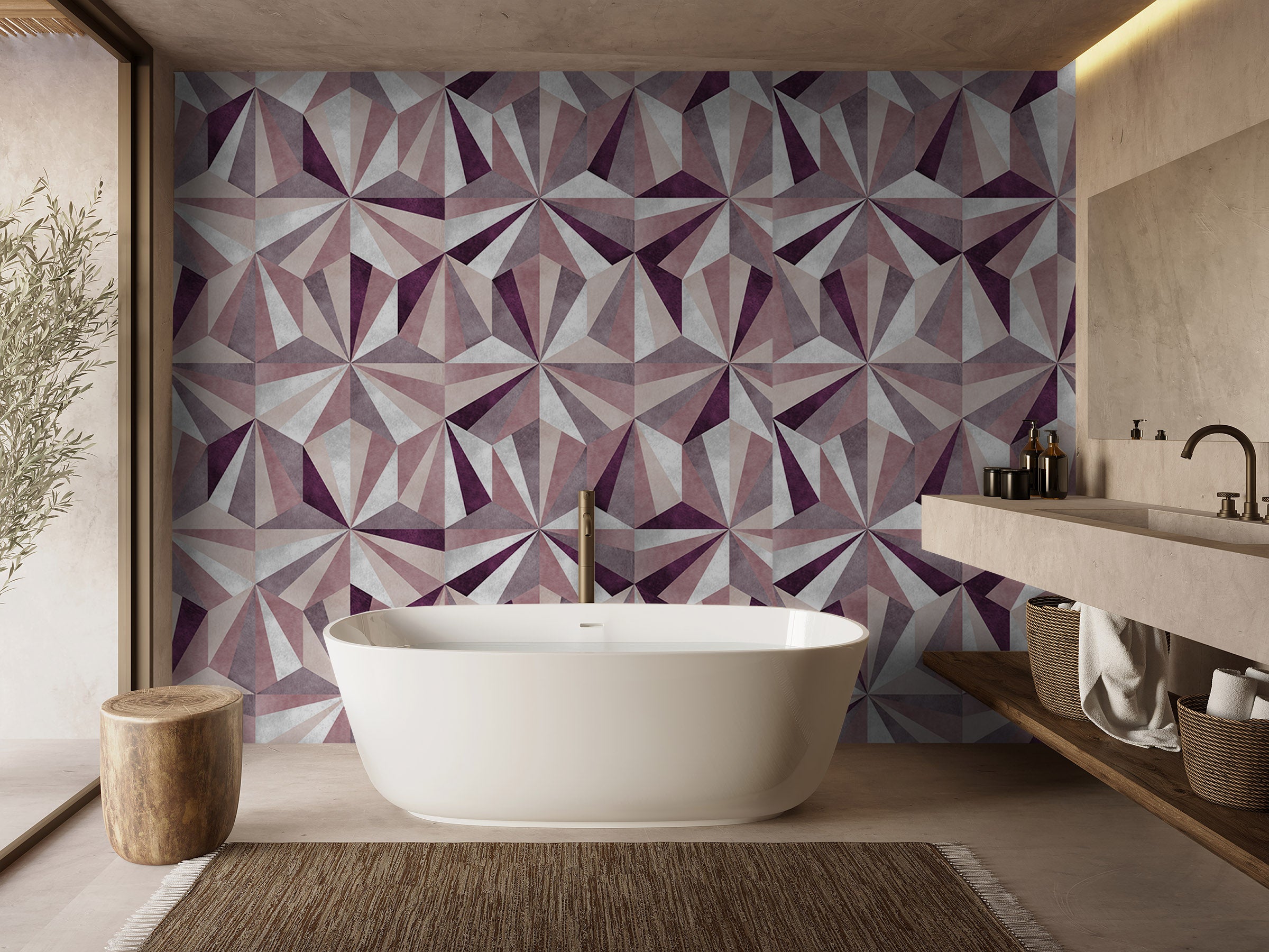 Image of Rivoli in Aubergine - Quick Ship - Wallpaper