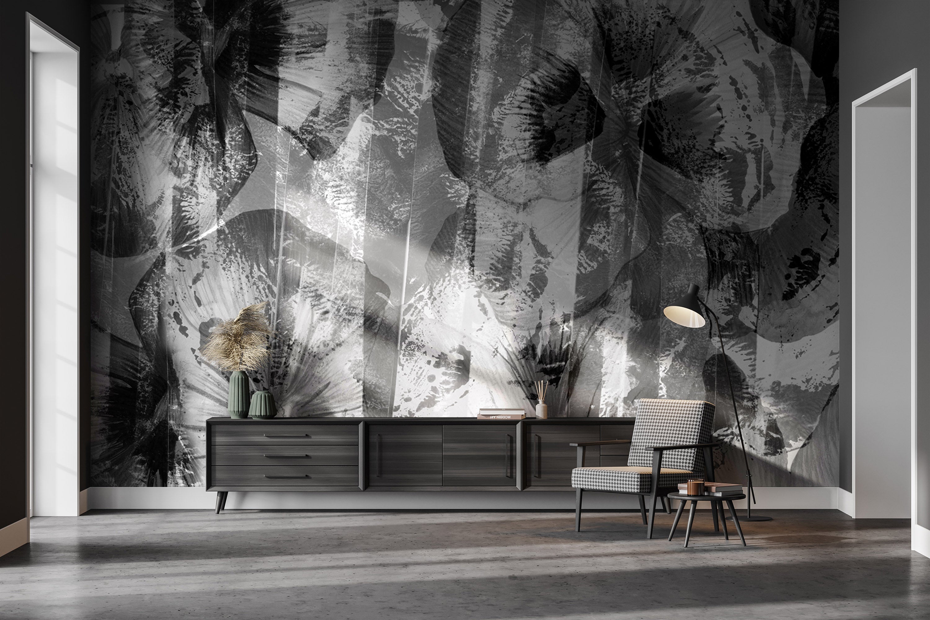 Image of Roselle in Black + White Made to Measure Mural