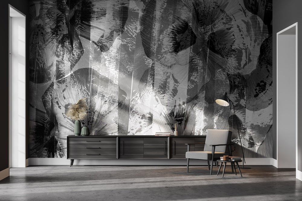 Roselle in Black + White Made to Measure Mural