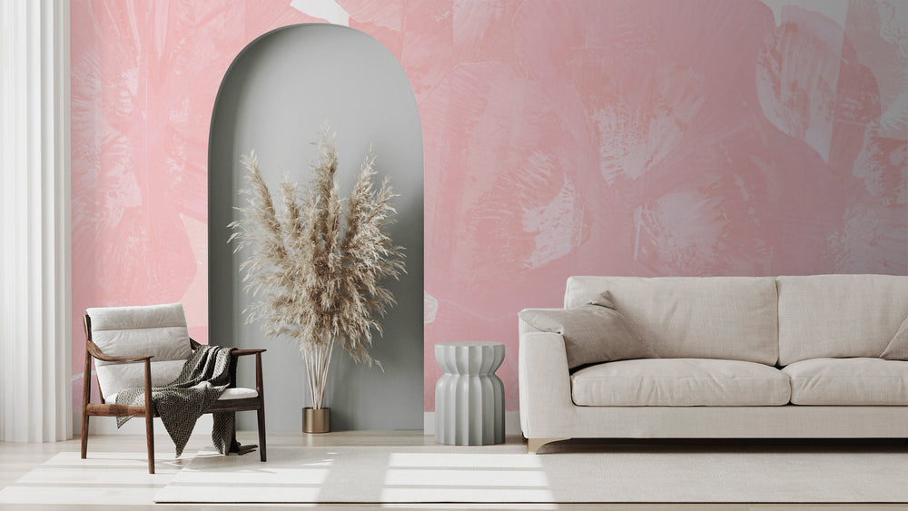 Roselle in Coral Made to Measure Mural